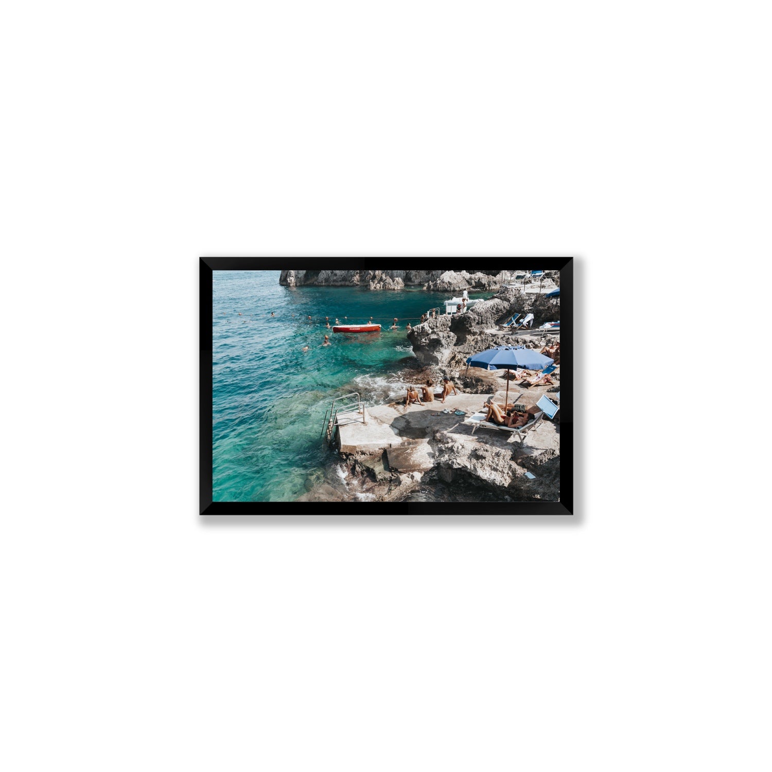 Serenity By The Sea Capri Mediterranean wall art Medium full-bleed fine art print in black frame