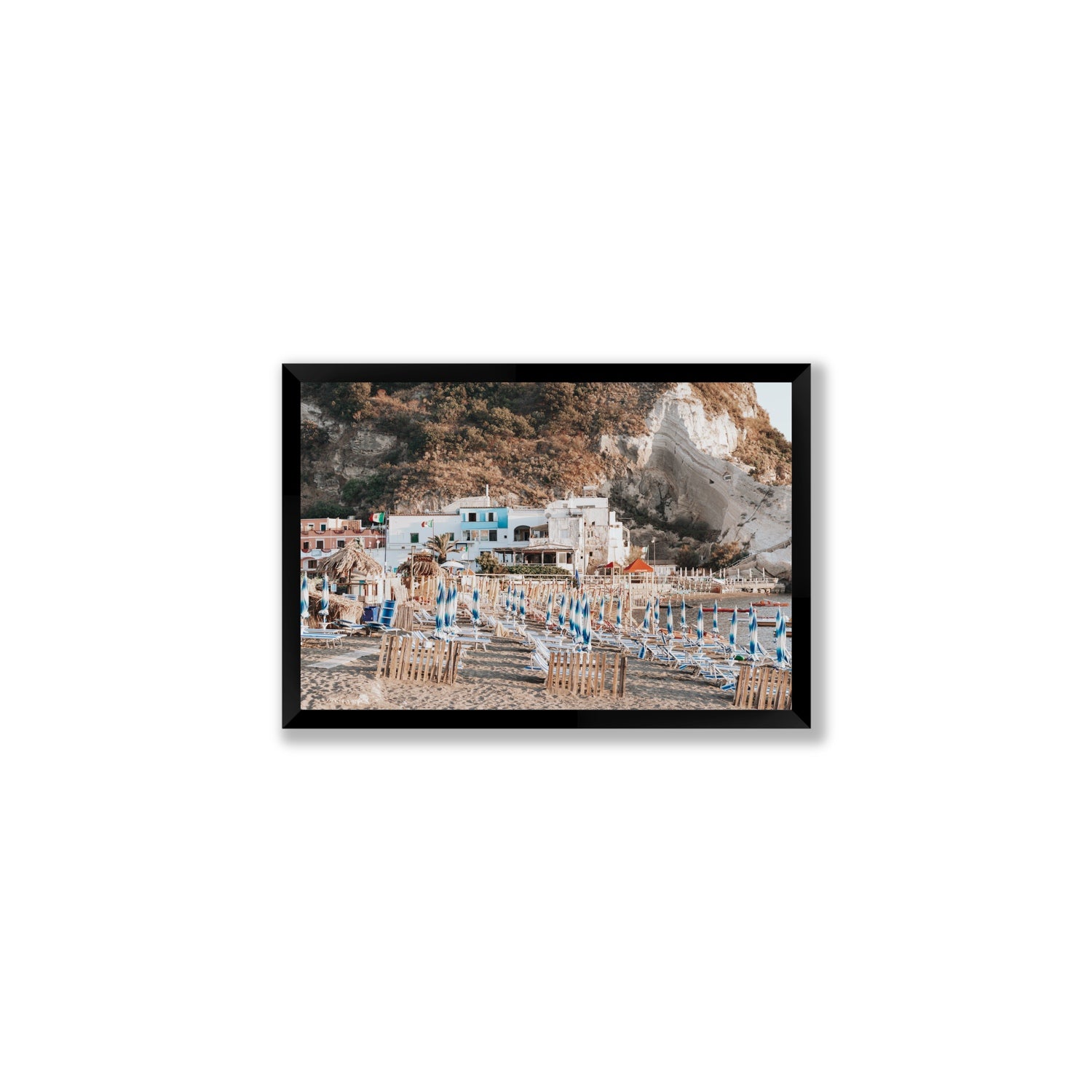 Sant' Angelo Ischia Italian coastal wall art Medium full-bleed fine art print in black frame