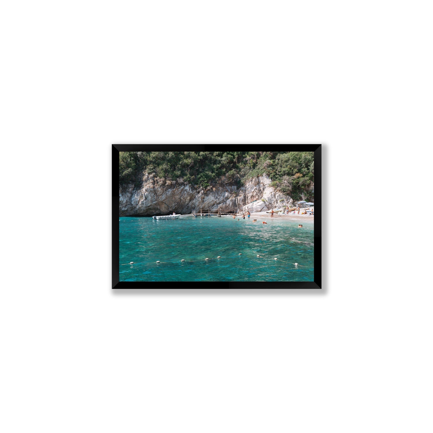Azure Abyss Nerano wall art Medium full-bleed fine art print in black frame
