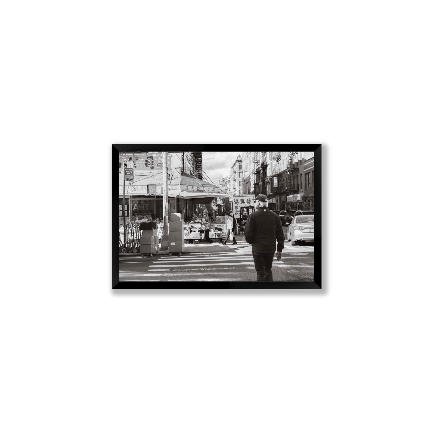 Chinatown New York NYC Street wall art Medium full-bleed fine art print in black frame
