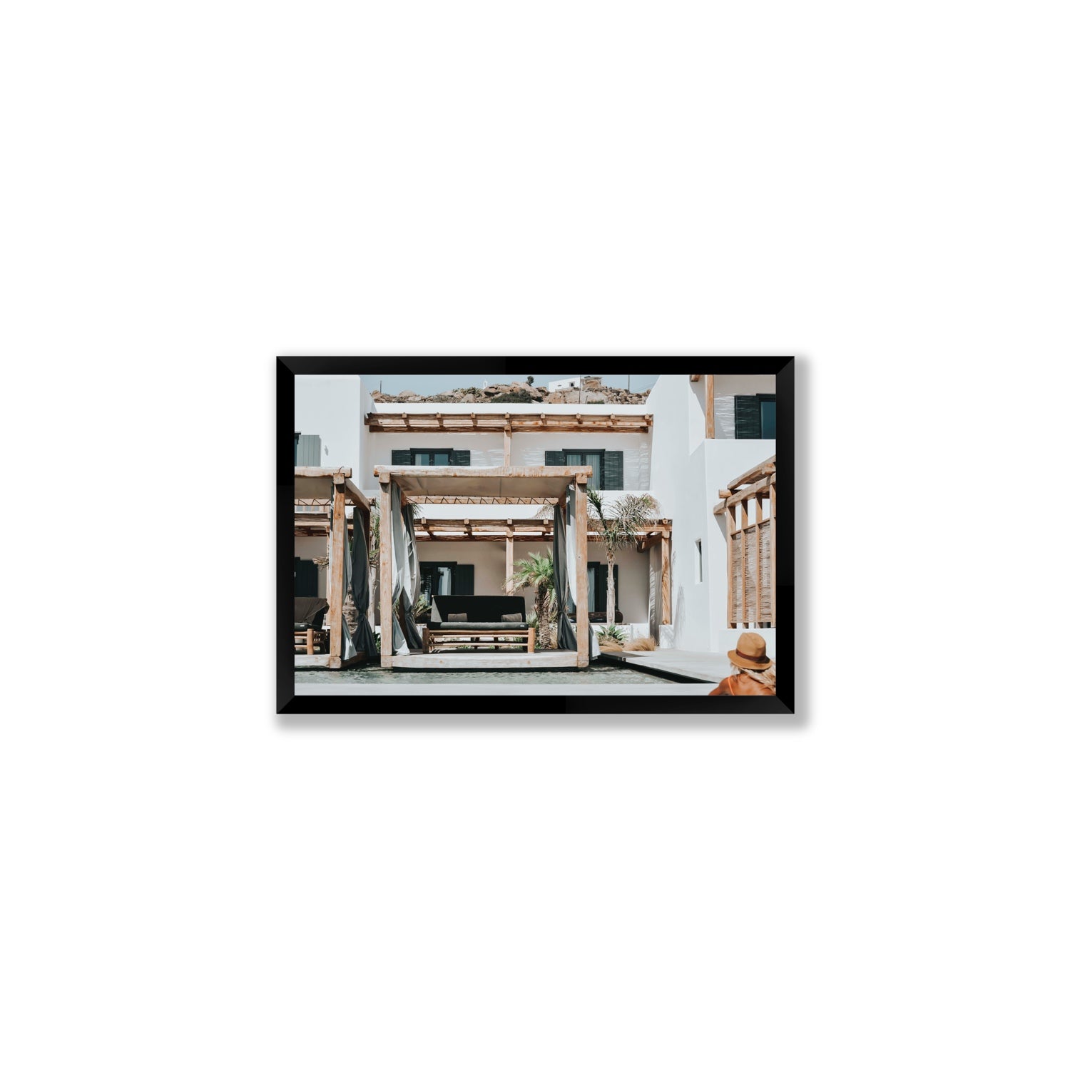Dream Villa fine art print, Mykonos, Greece, Medium, Black Frame · Full Bleed, Fine Art Print