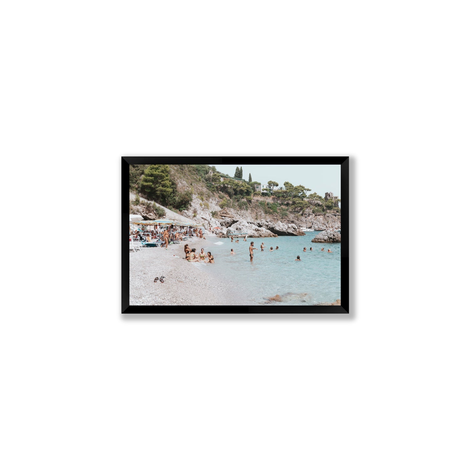 La Vacanza Amalfi Mediterranean wall art Medium full-bleed fine art print in black frame