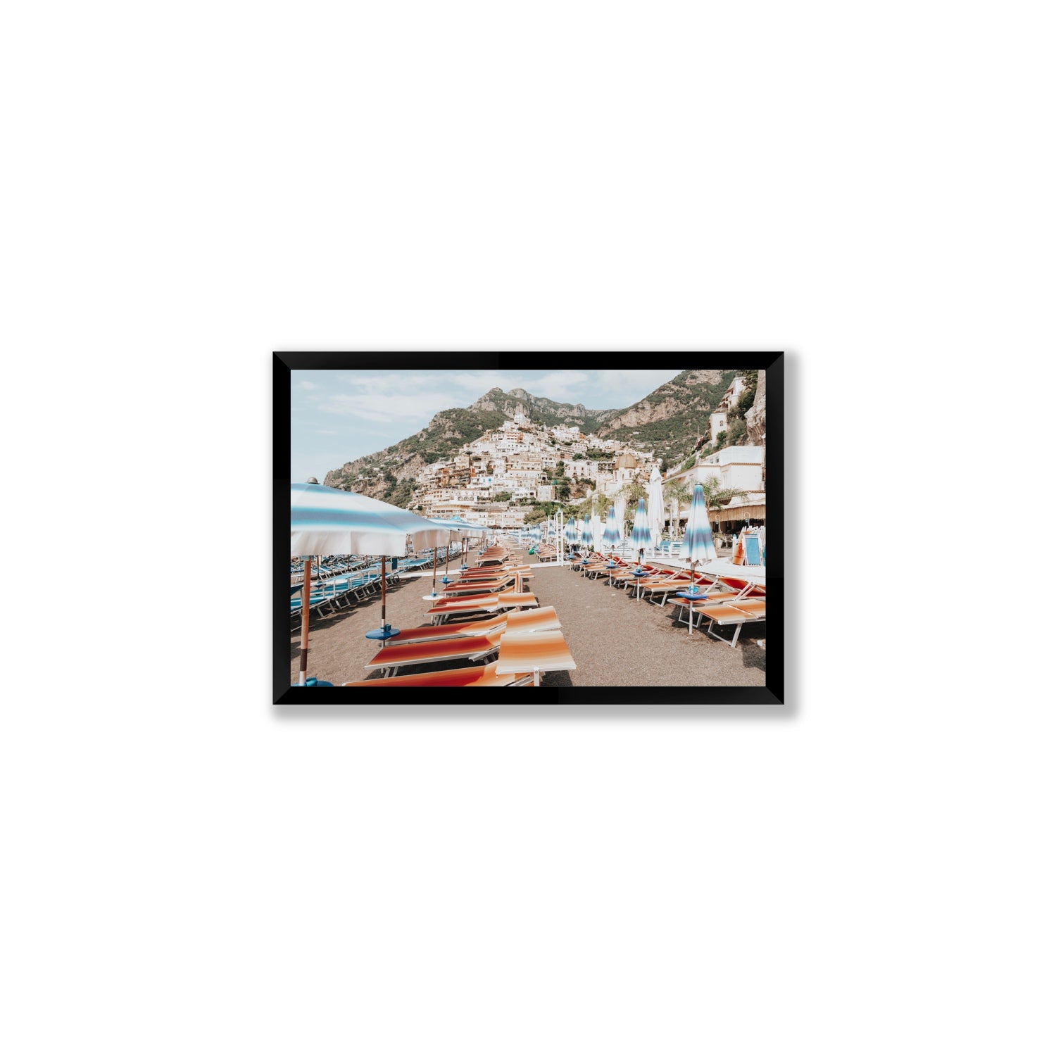 Spiaggia Grande fine art print, Positano, Italy, Medium, Black Frame · Full Bleed, Fine Art Print