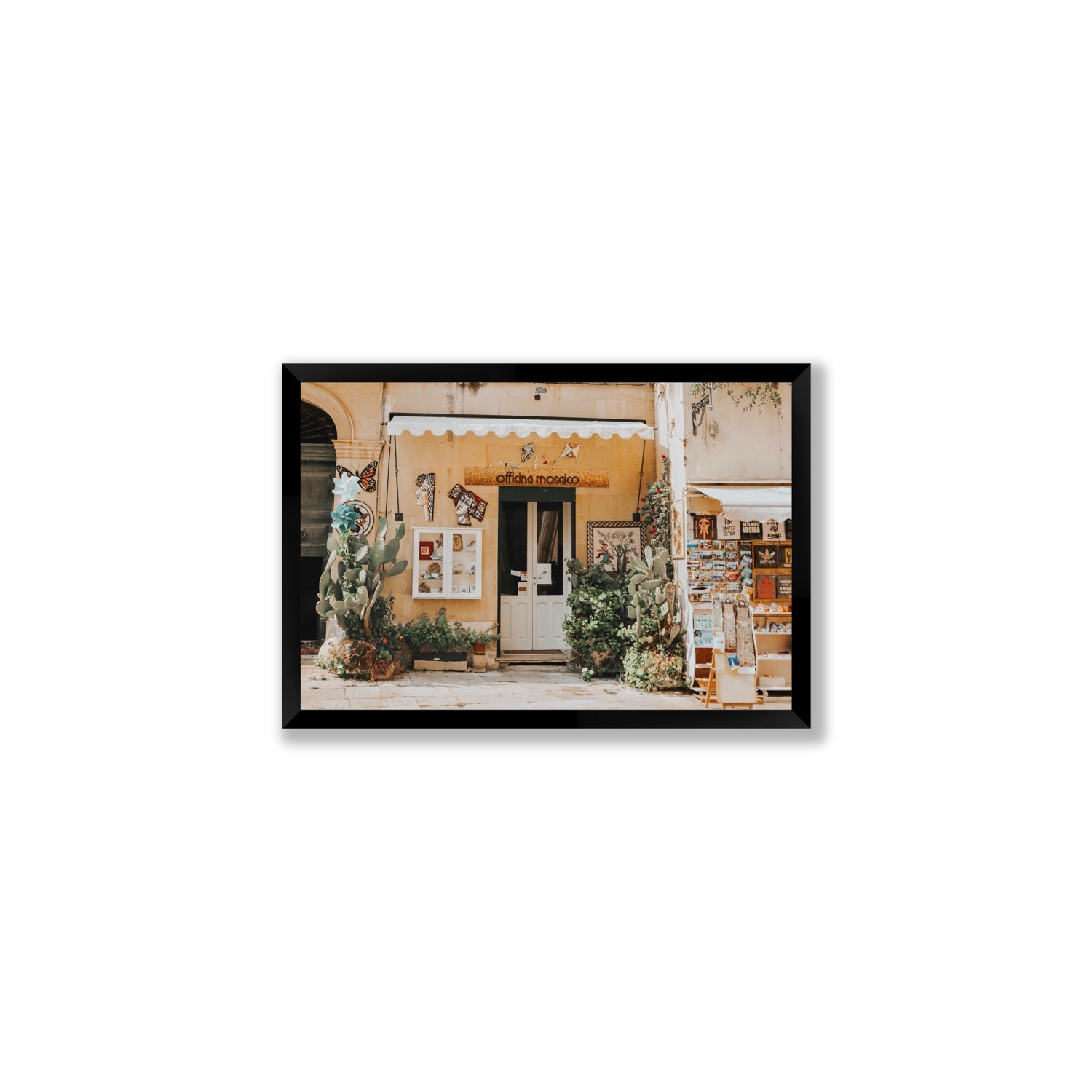 Mosaic Workshop Puglia Italian wall art Medium full-bleed fine art print in black frame