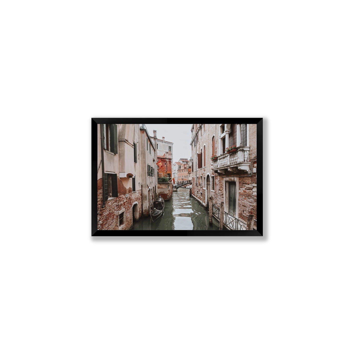 Venetian Gothic Venice Canal Italian wall art Medium full-bleed fine art print in black frame
