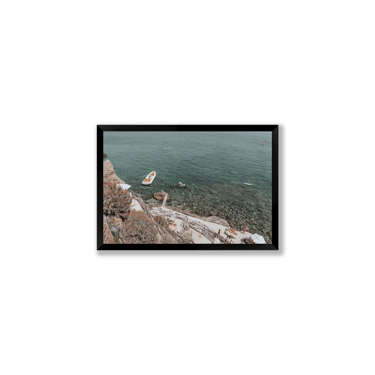 The Lagoon Tuscany coastal Italian wall art Medium full-bleed fine art print in black frame