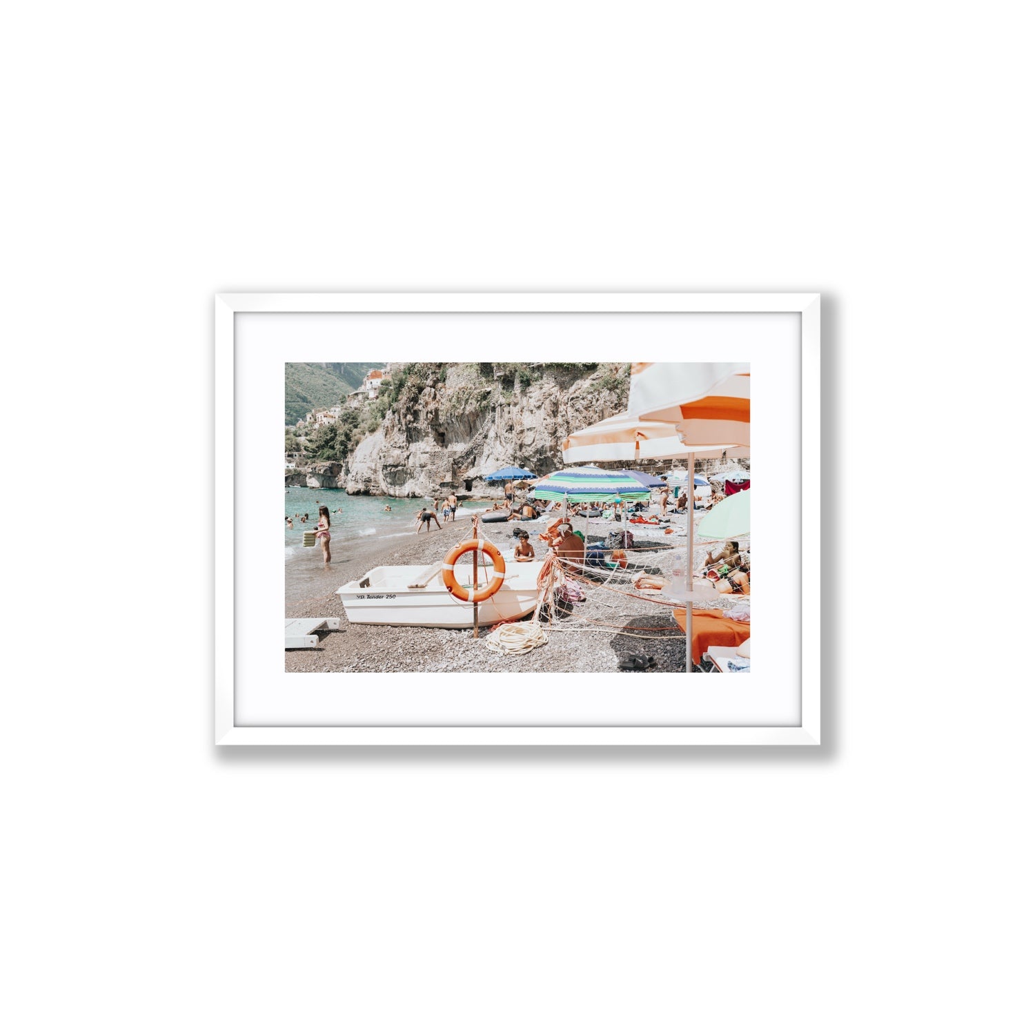Bellezza By The Bay fine art print, Positano, Italy, Medium, White Frame · Matboard, Fine Art Print