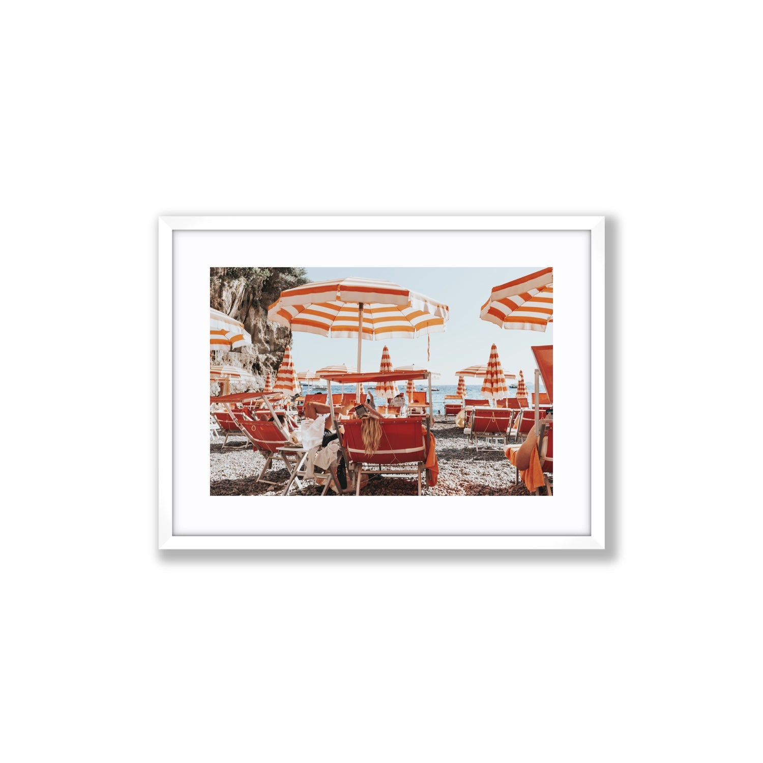 Digital Dreamer fine art print, Positano, Italy, Medium, White Frame · Matboard, Fine Art Print