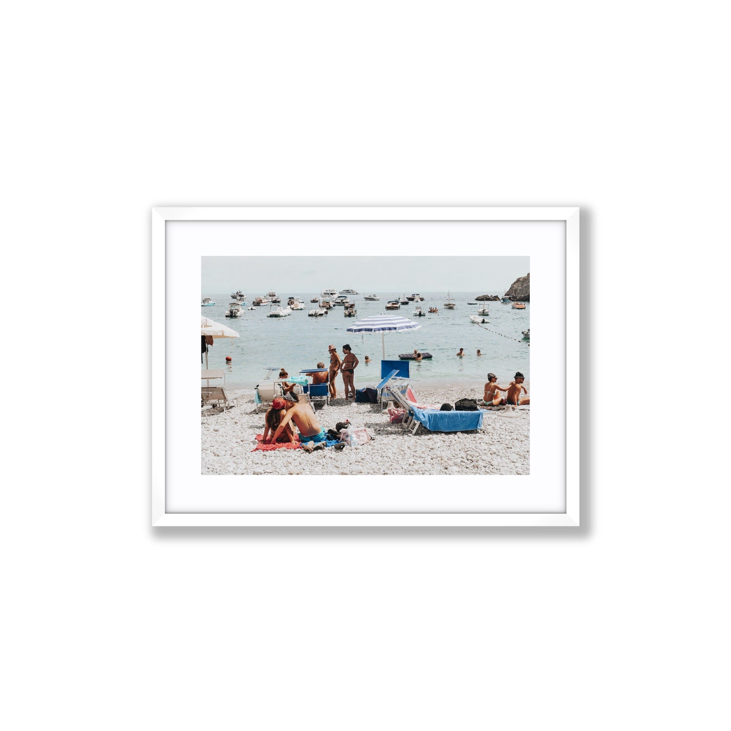 The Kiss Nerano wall art Medium fine art print in white frame with matboard