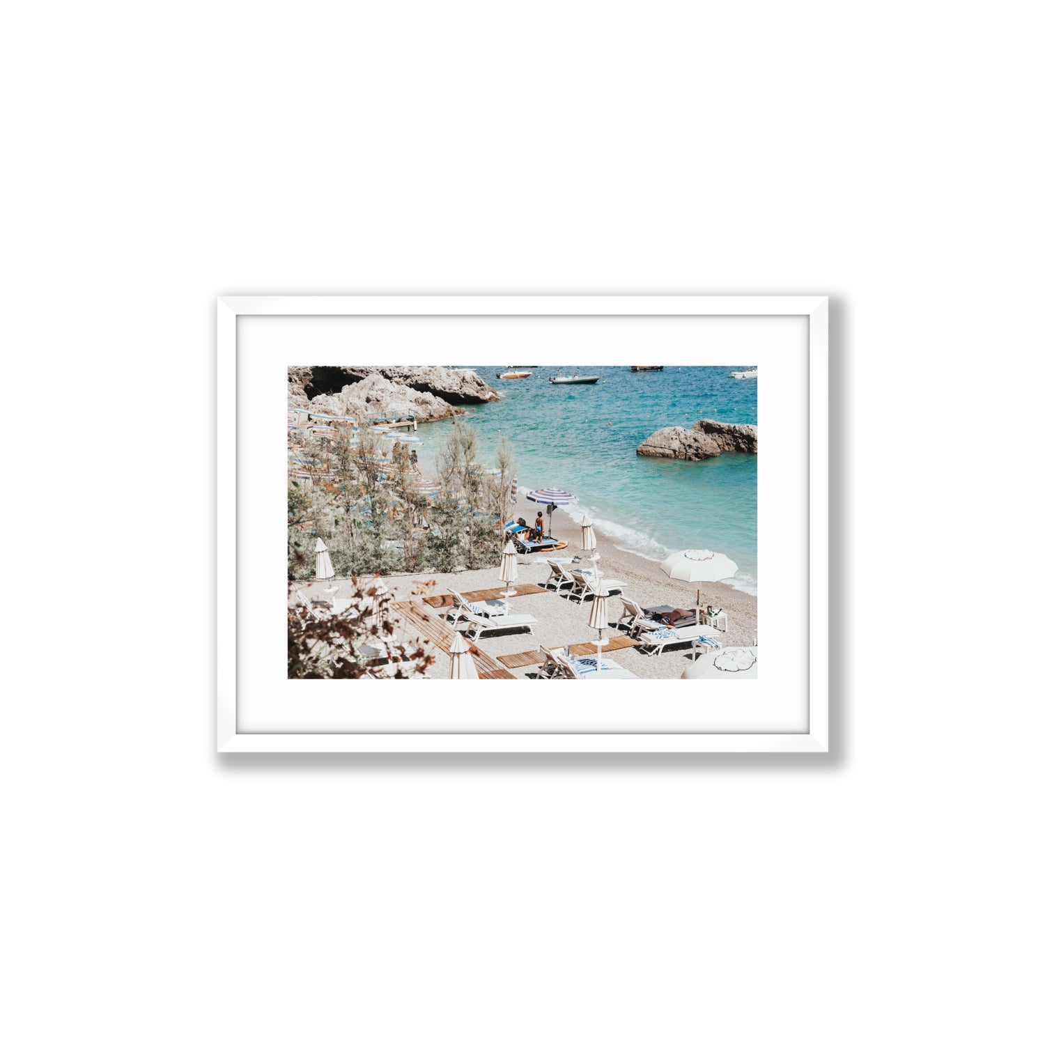 Life Could Be A Dream Amalfi wall art Medium fine art print in white frame with matboard