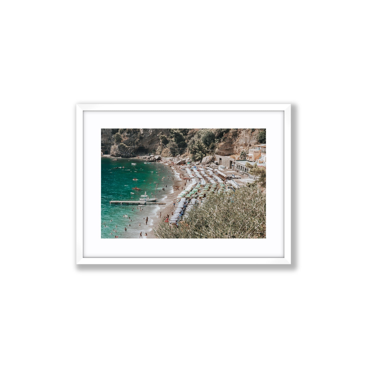 Fornillo Beach fine art print, Positano, Italy, Medium, White Frame · Matboard, Fine Art Print