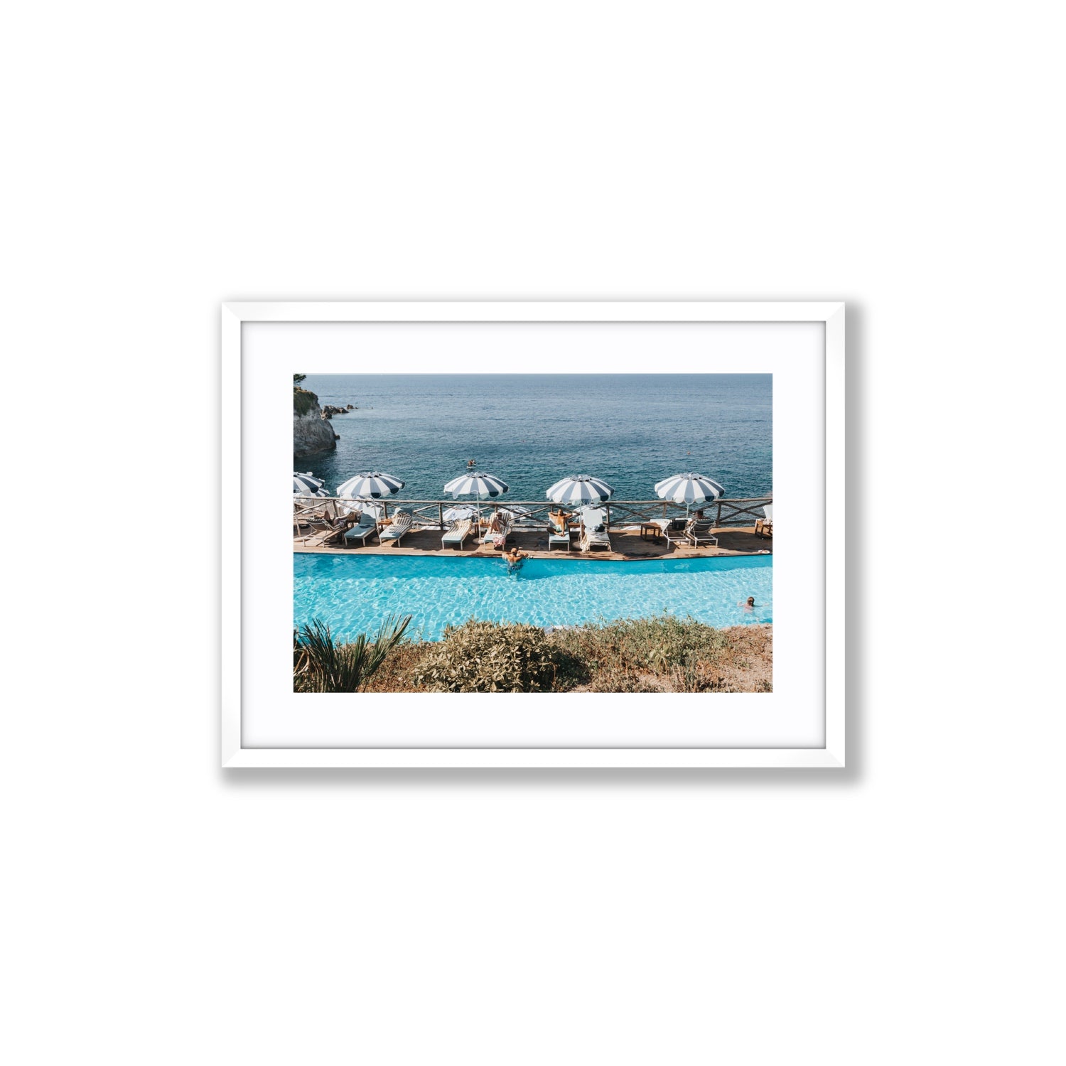 Hues Of Blues fine art print, Ischia, Italy, Medium, White Frame · Matboard, Fine Art Print