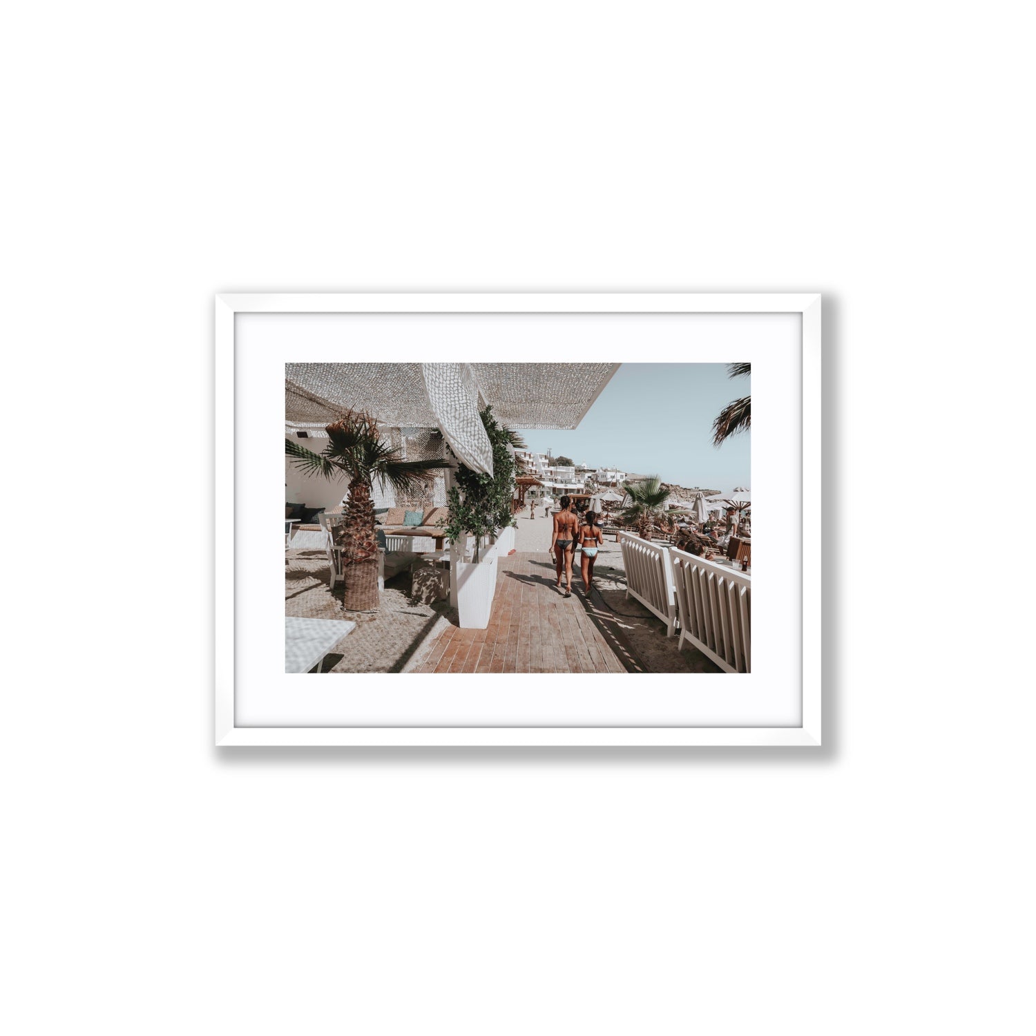 Mitera Kori Mykonos Greek island wall art Medium fine art print in white frame with matboard