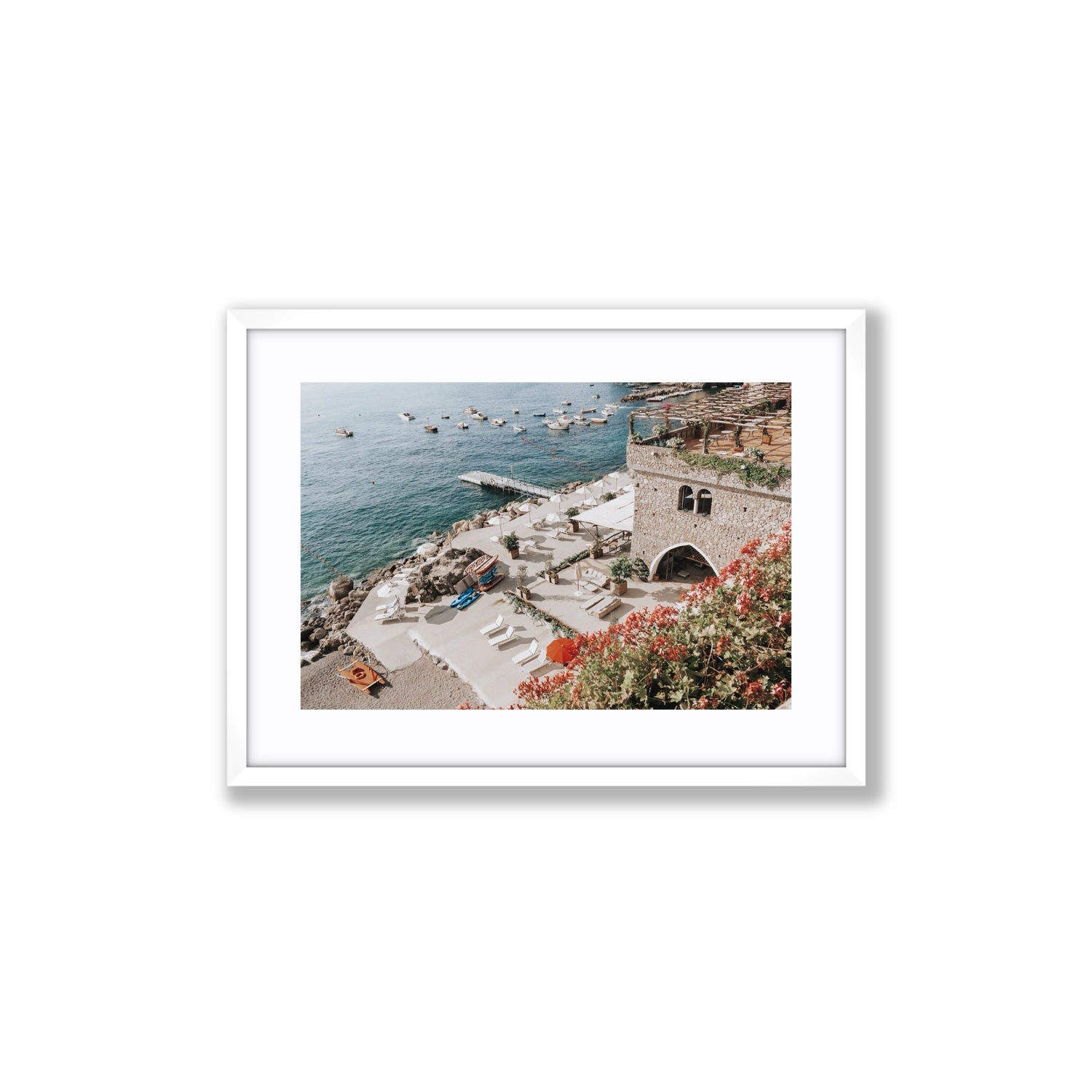 Floral Fortress fine art print, Amalfi, Italy, Medium, White Frame · Matboard, Fine Art Print