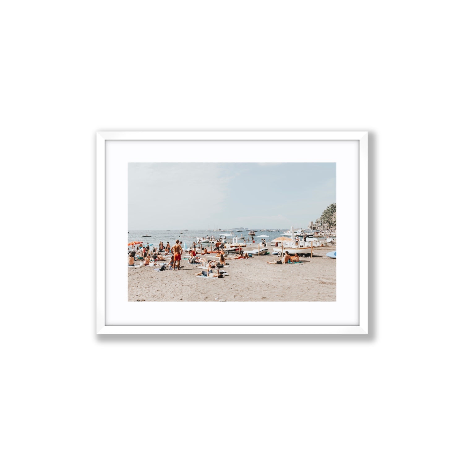 Beachy Vibes fine art print, Positano, Italy, Medium, White Frame · Matboard, Fine Art Print