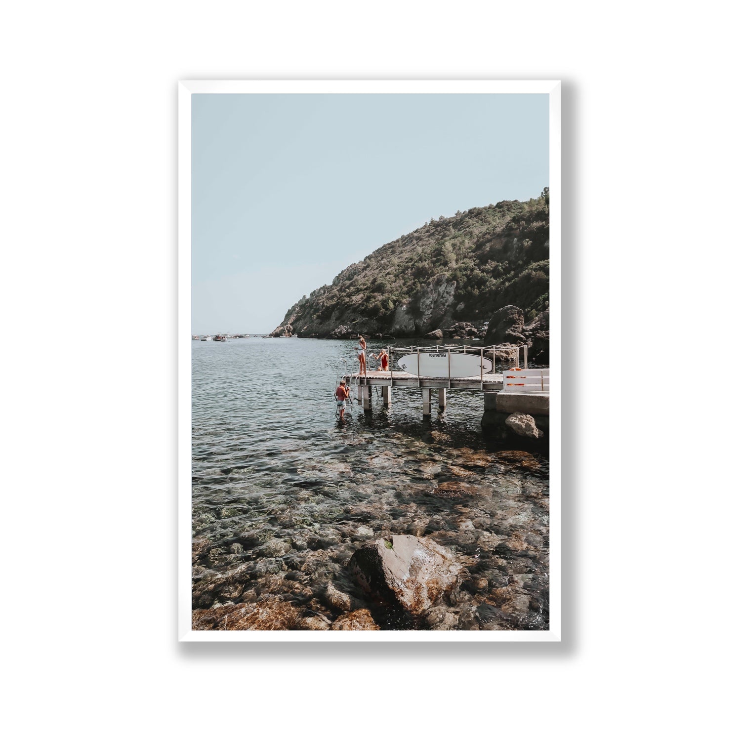 Tidal Explorers Tuscany coastal Italian wall art Gallery full-bleed fine art print in white frame