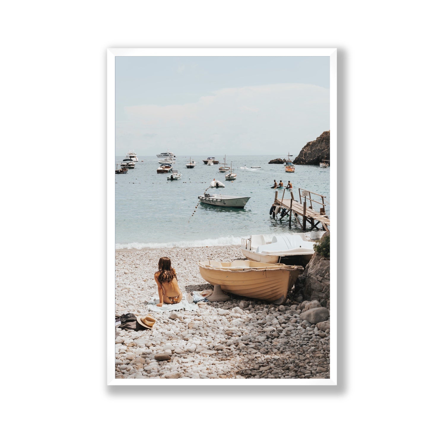 Solo Sojourn Nerano wall art Gallery full-bleed fine art print in white frame