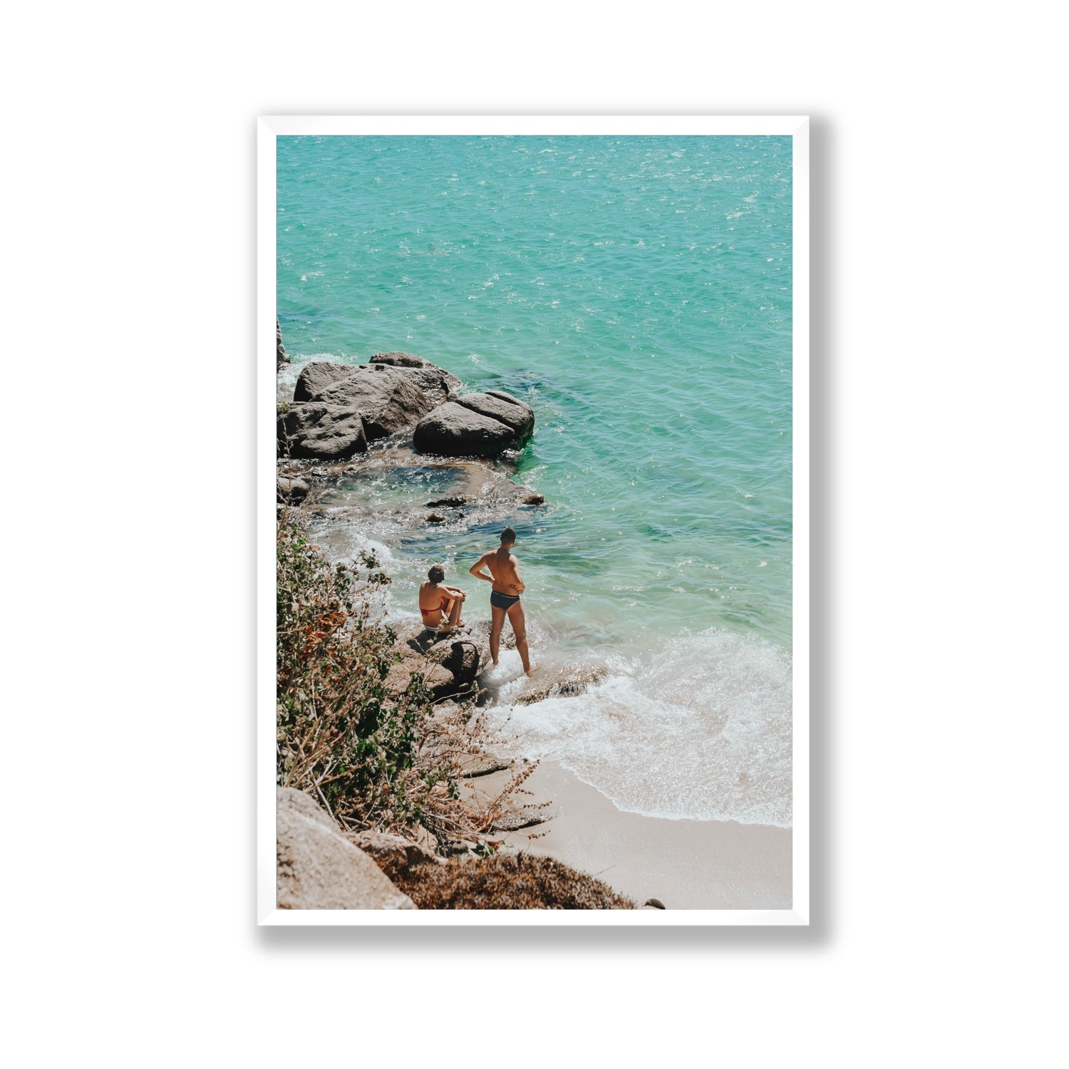 Scene Stealers Mykonos Greek island wall art Gallery full-bleed fine art print in white frame