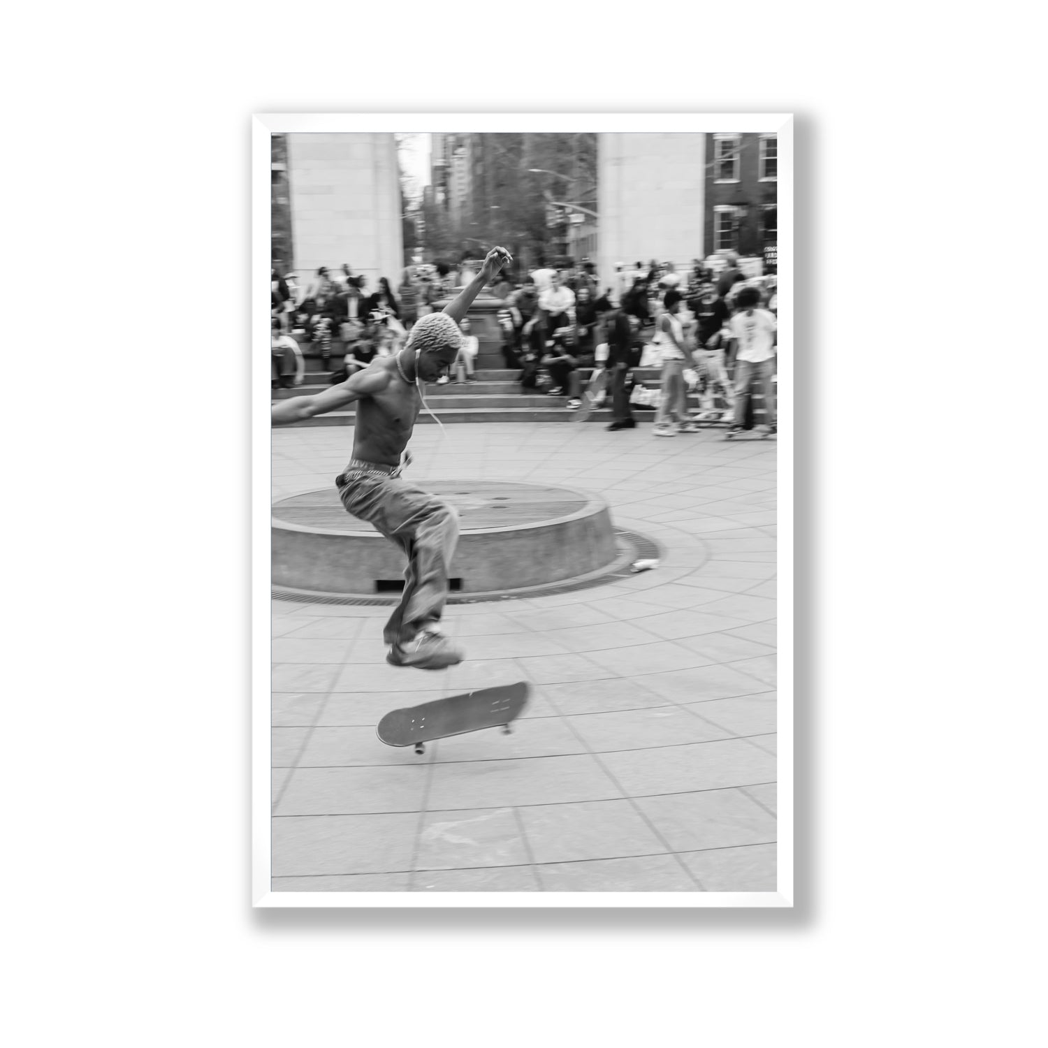 Airborne Rhythms New York NYC Black & White wall art Gallery full-bleed fine art print in white frame