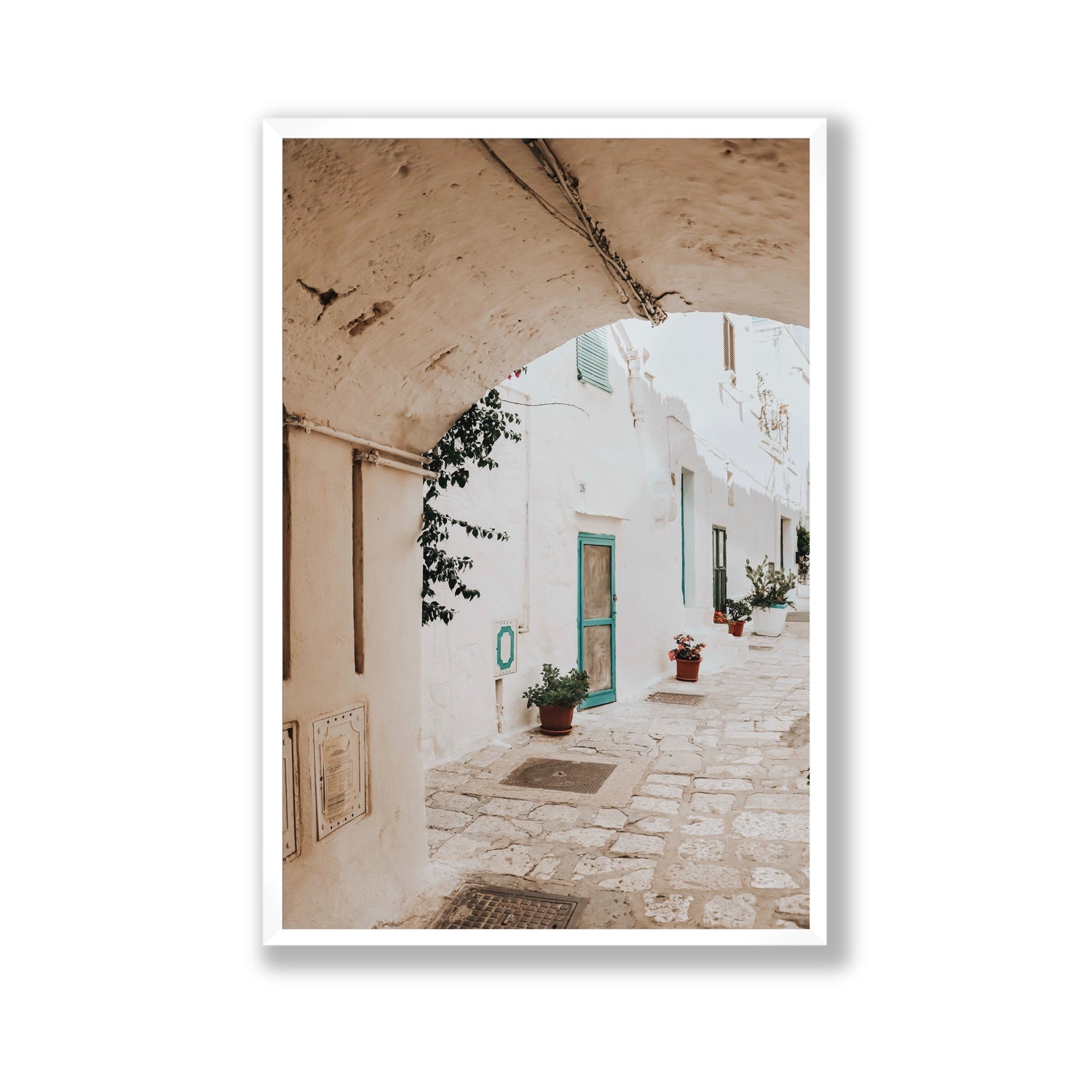 La Citta Bianca Puglia La Città Bianca wall art Gallery full-bleed fine art print in white frame