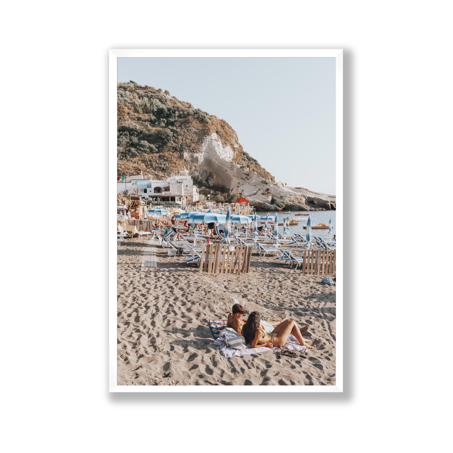 Beach Buddies fine art print, Ischia, Italy, Gallery, White Frame · Full Bleed, Fine Art Print