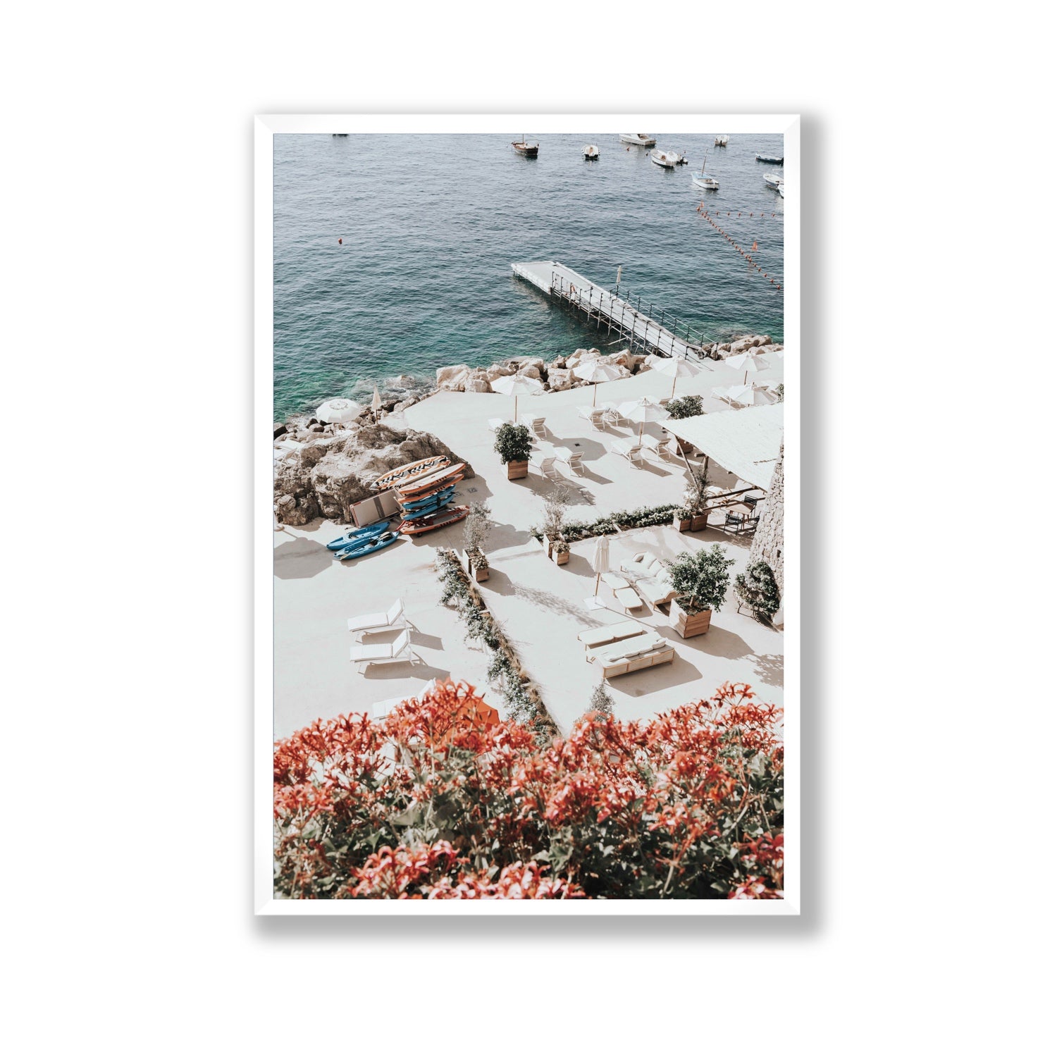 A Work of Art Amalfi coastal wall art Gallery full-bleed fine art print in white frame