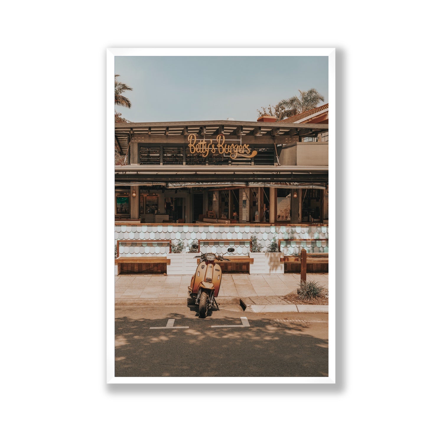 Noosa Nostalgia fine art print, Noosa, Australia, coastal scenes artwork, Gallery, White Frame · Full Bleed, Fine Art Print