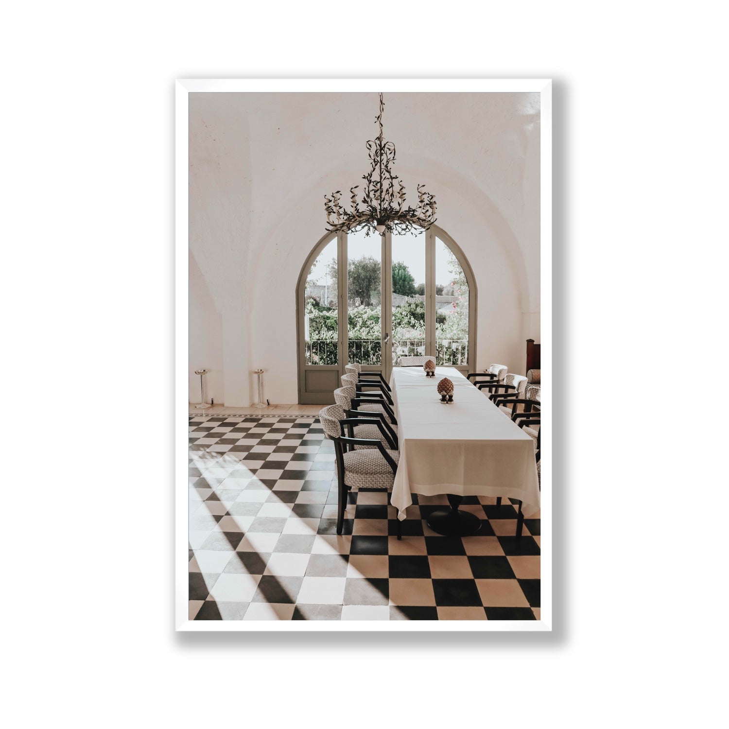 Sunbeam Feast Puglia Wall Italian fine art print Gallery full-bleed fine art print in white frame