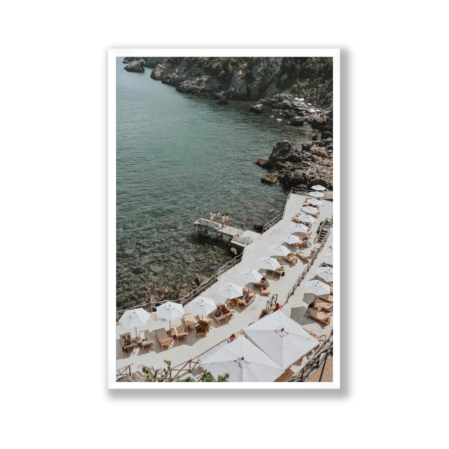 Pier Perspectives Tuscany coastal Italian wall art Gallery full-bleed fine art print in white frame