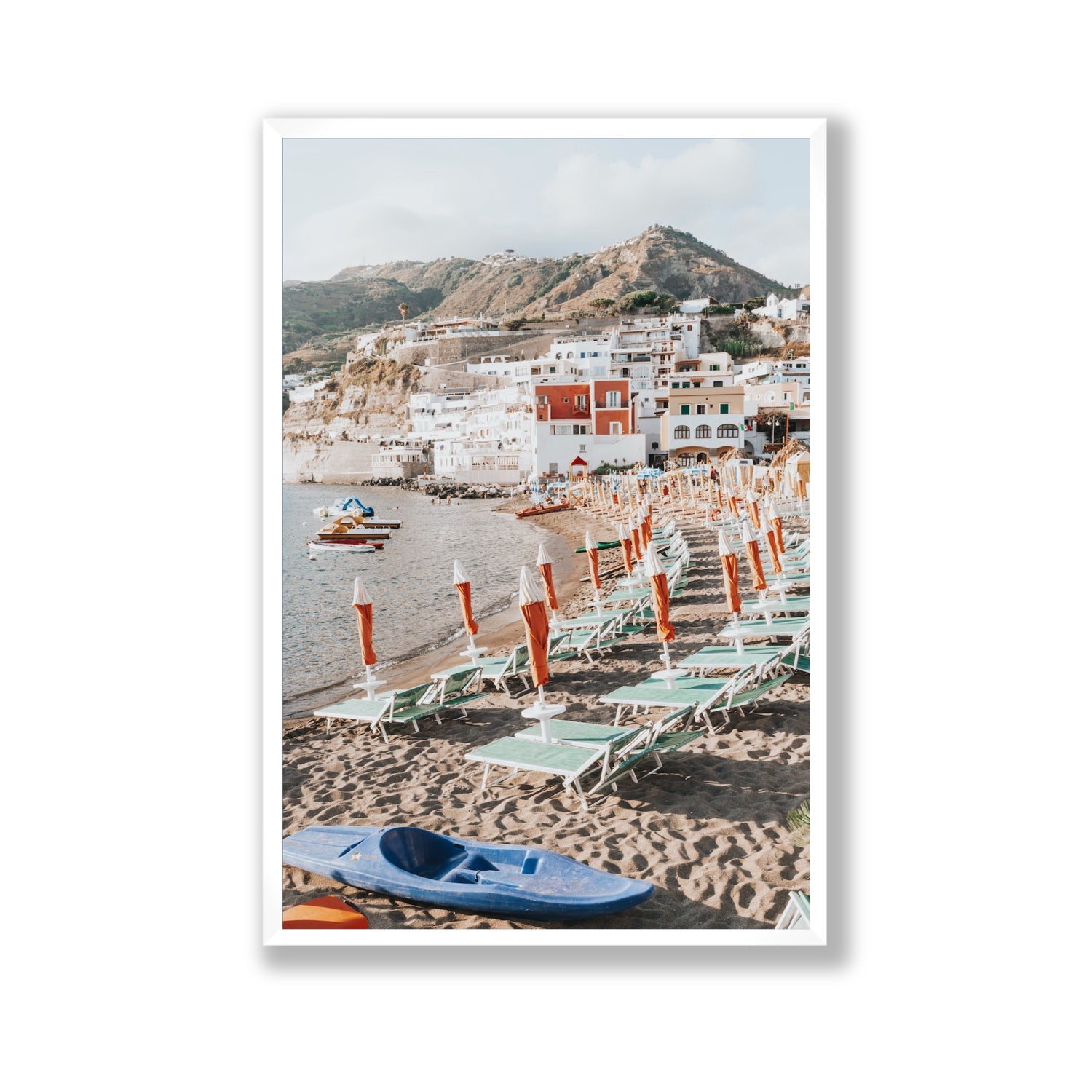 L'Isola del Paradiso Ischia Mediterranean wall art Gallery full-bleed fine art print in white frame
