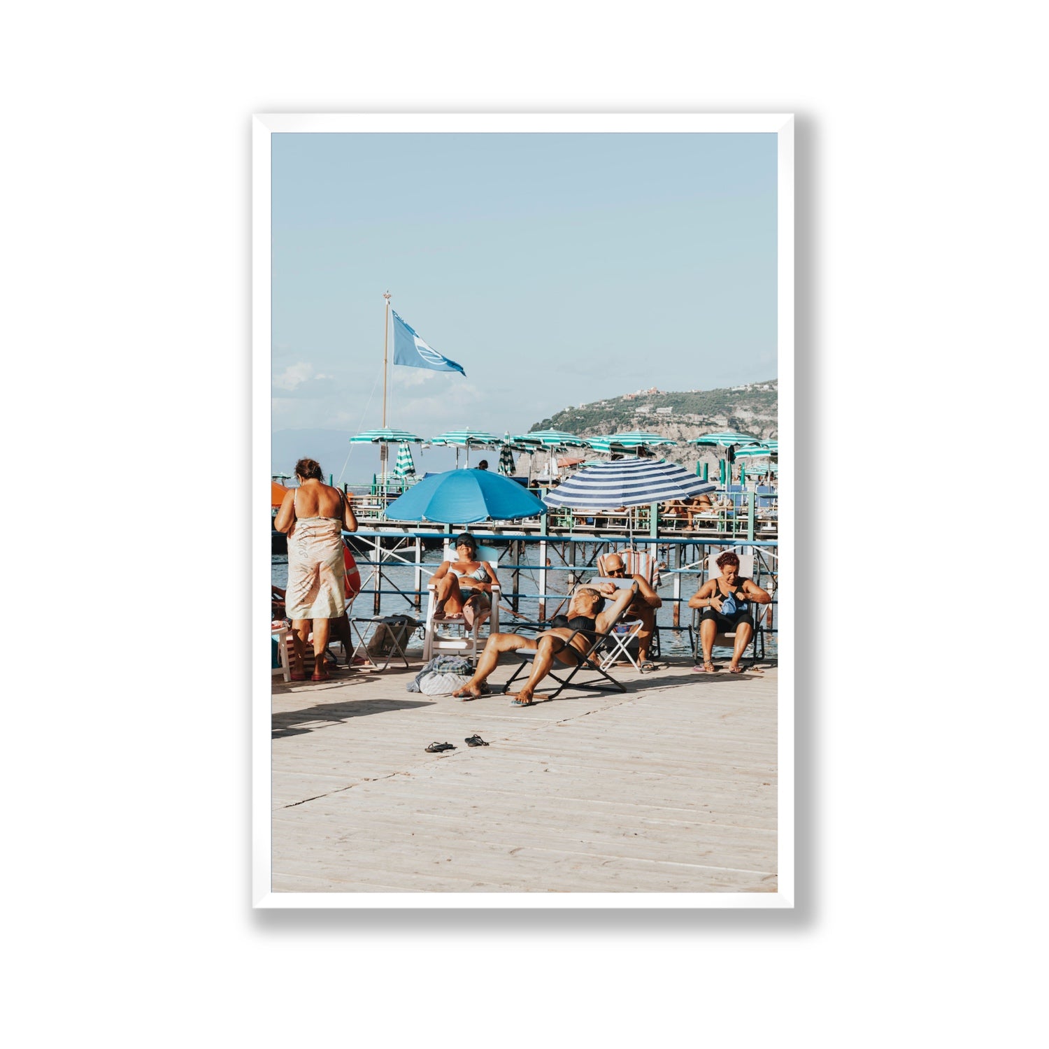 The Golden Years Sorrento Italian wall art Gallery full-bleed fine art print in white frame