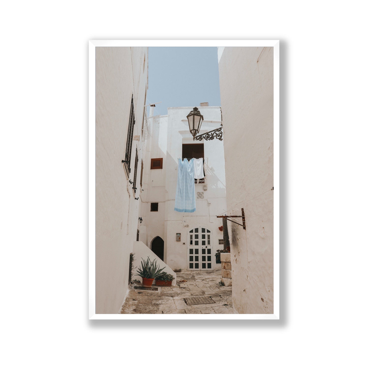 Laundry Day fine art print, Puglia, Italy, Gallery, White Frame · Full Bleed, Fine Art Print