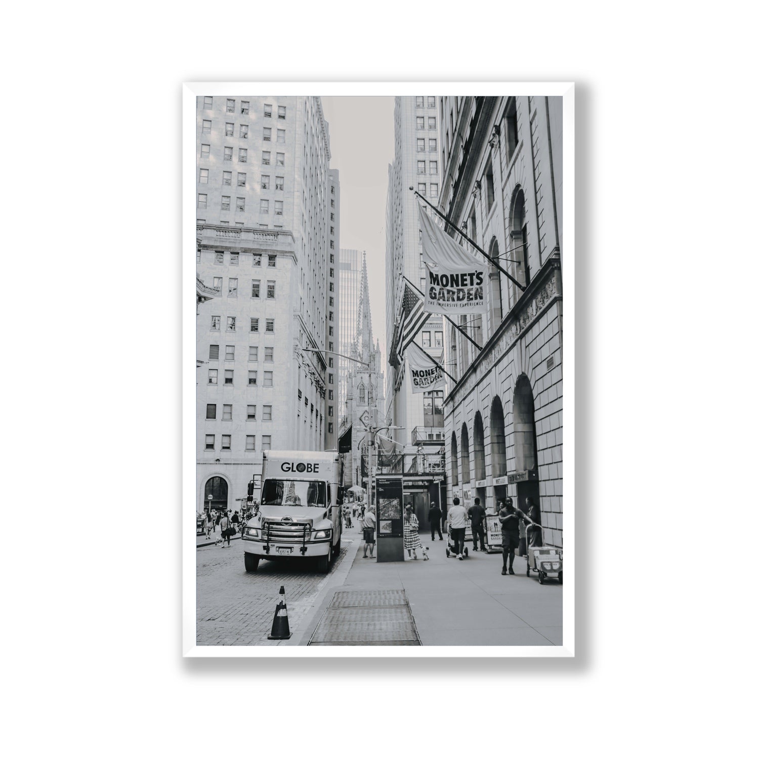 Metropolitan Monotone New York NYC Black & White wall art Gallery full-bleed fine art print in white frame