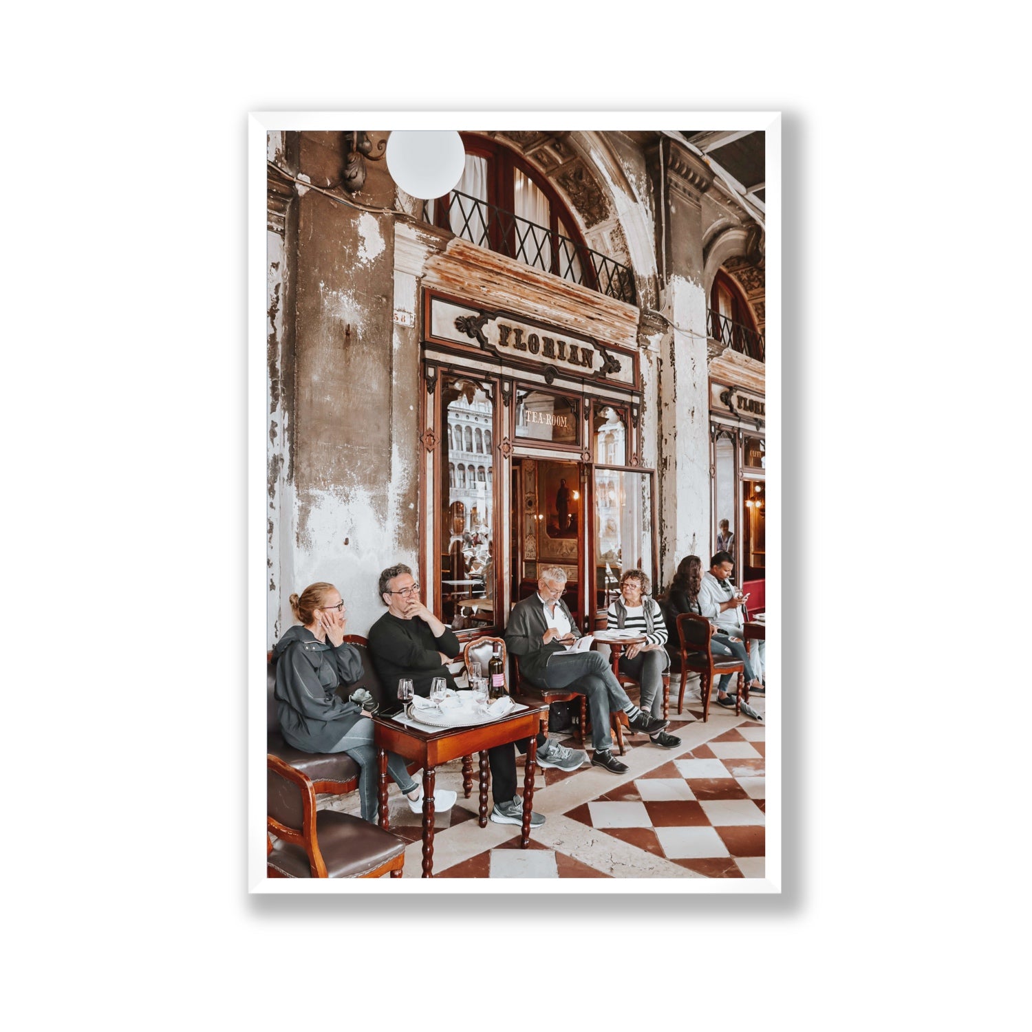 Tea Room Venice Italian wall art Gallery full-bleed fine art print in white frame
