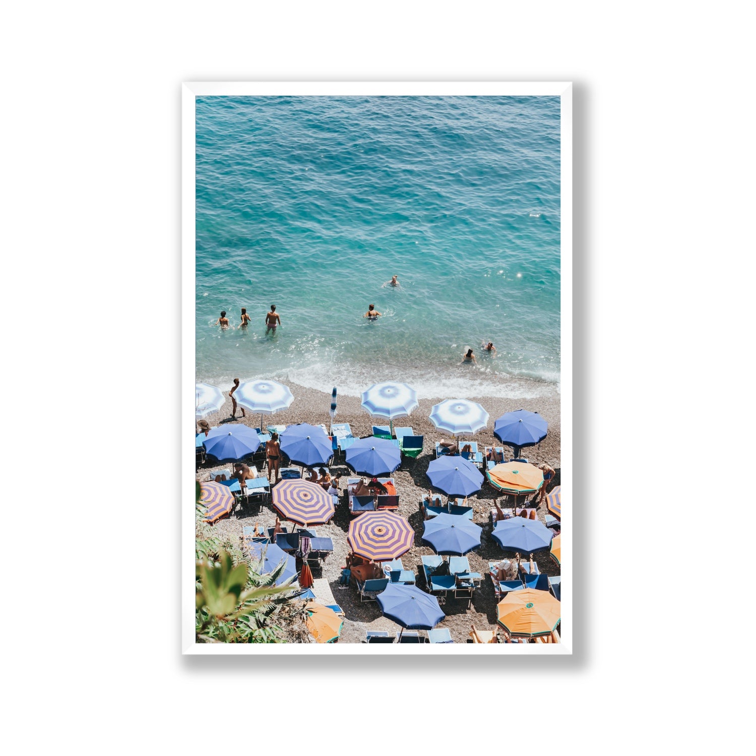 Paradise Beach fine art print, Positano, Italy, Gallery, White Frame · Full Bleed, Fine Art Print