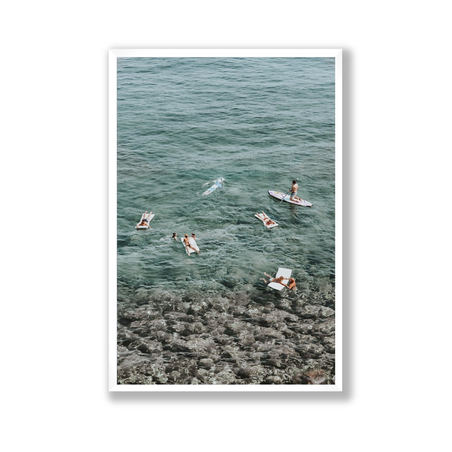 The Big Chill Tuscany coastal Italian wall art Gallery full-bleed fine art print in white frame