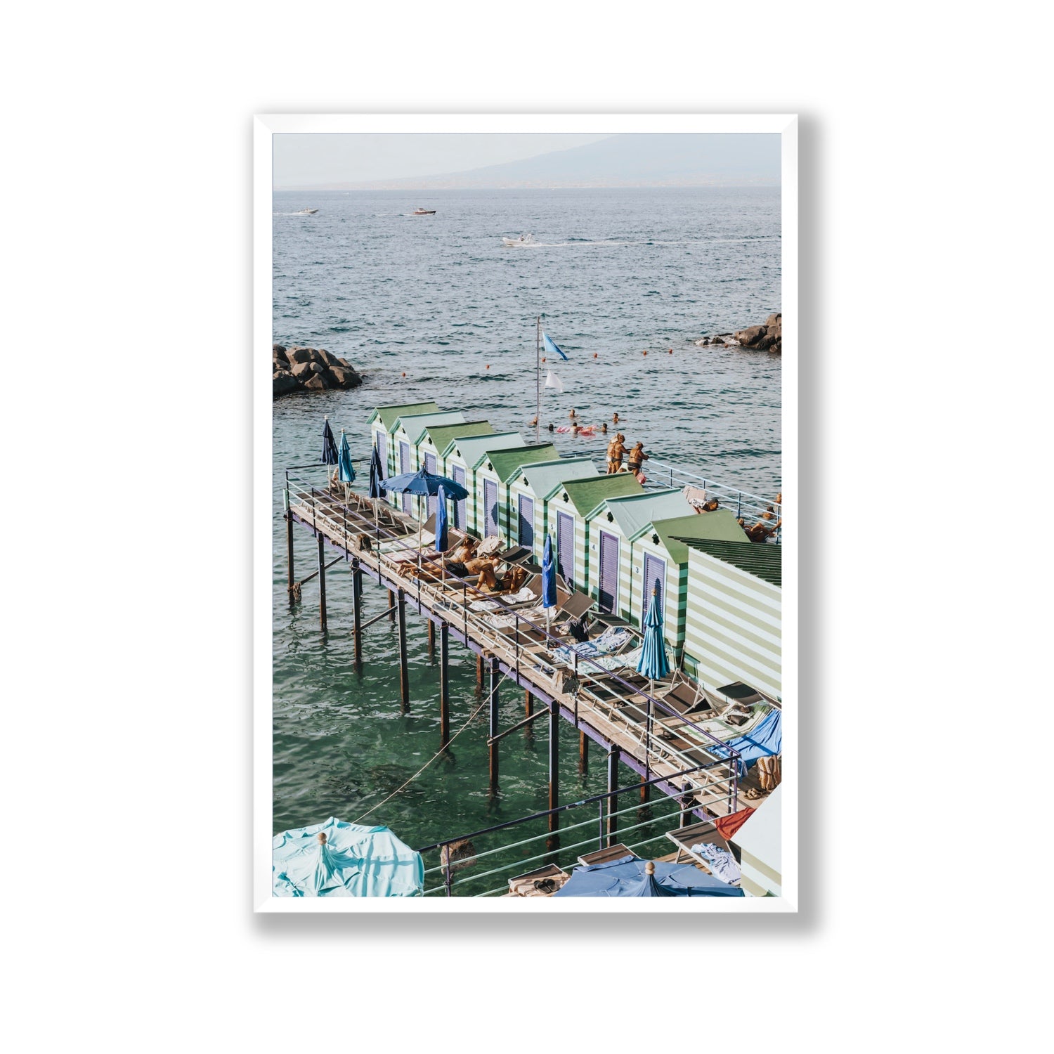 Cabine da Spiaggia fine art print, Sorrento, Italy, Gallery, White Frame · Full Bleed, Fine Art Print