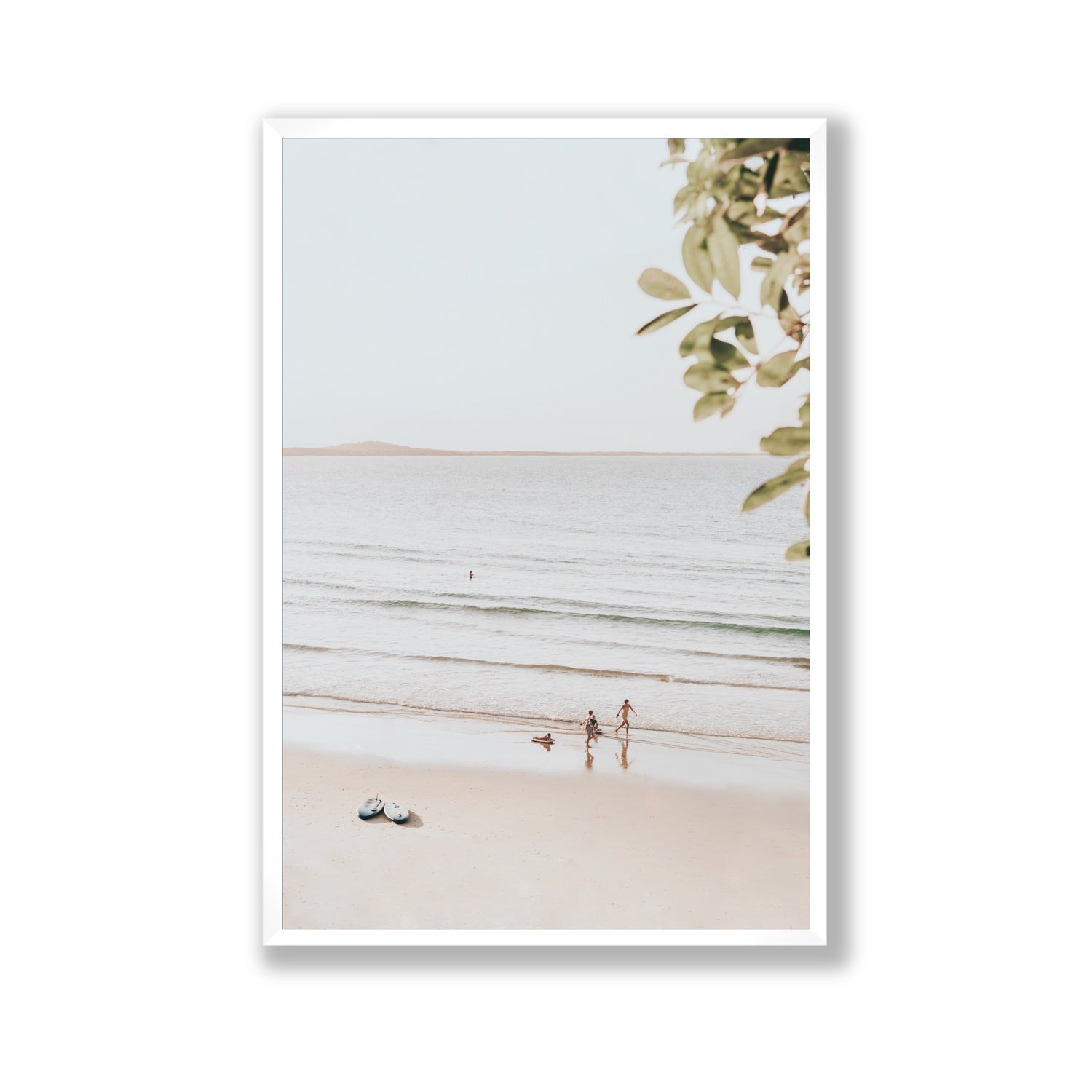 Walking On Sunshine fine art print, Noosa, Australia, coastal scenes artwork, Gallery, White Frame · Full Bleed, Fine Art Print