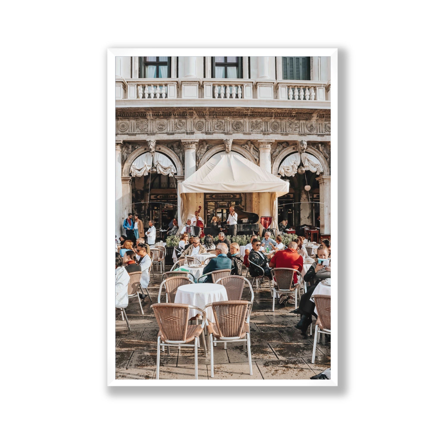 Piazza San Marco Venice Italian wall art Gallery full-bleed fine art print in white frame