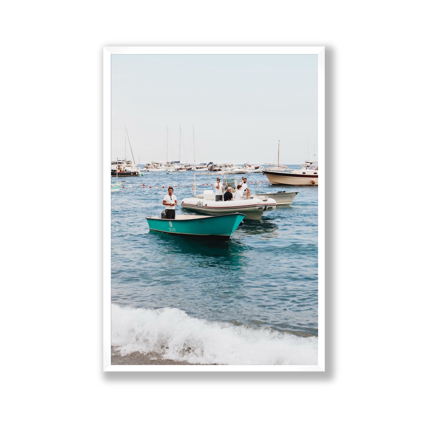 Twilight Tenders Positano wall art Gallery full-bleed fine art print in white frame