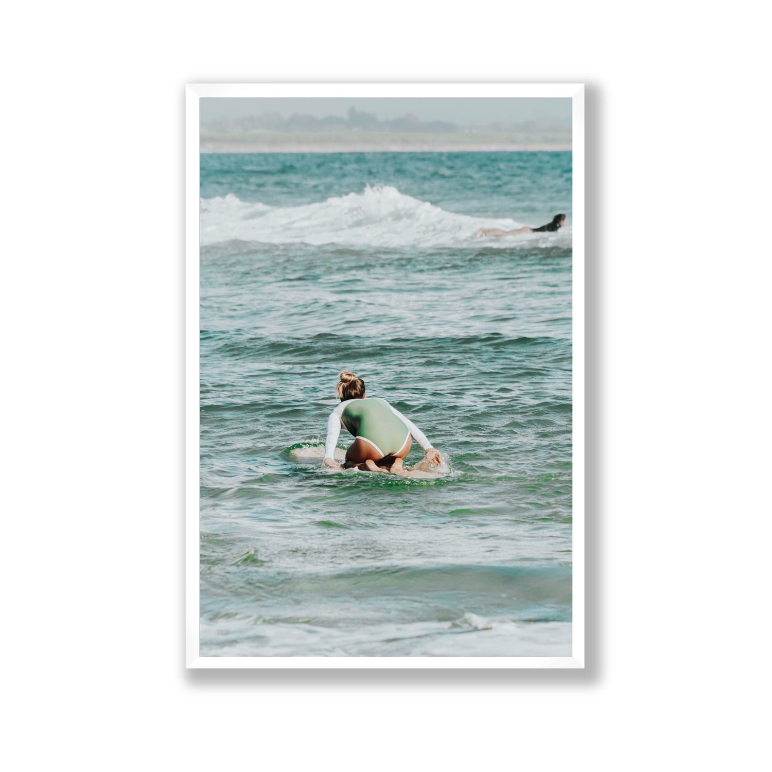 Quincy Byron Bay Surf coastal wall art Gallery full-bleed fine art print in white frame