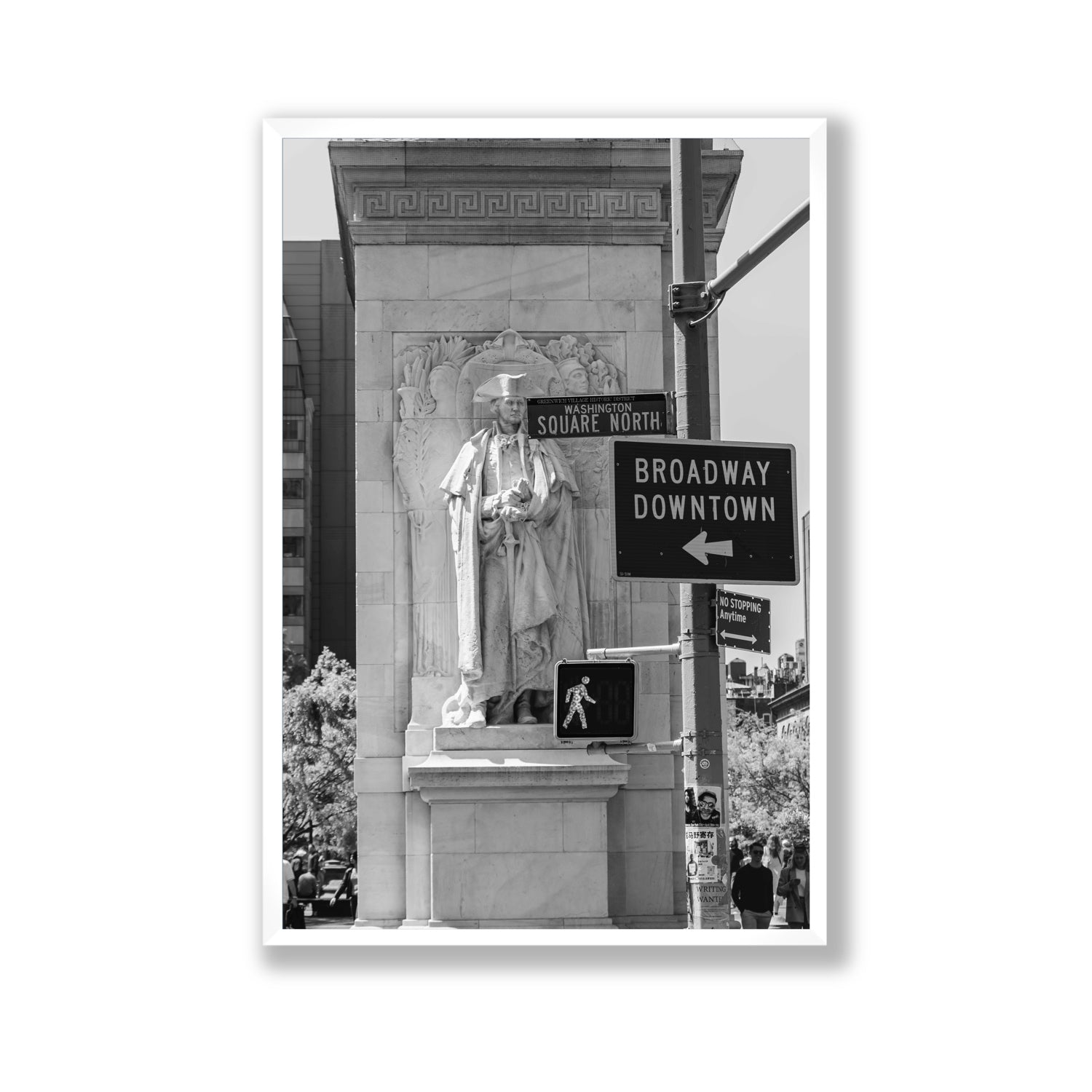 Silent Sentinels New York NYC Black & White wall art Gallery full-bleed fine art print in white frame