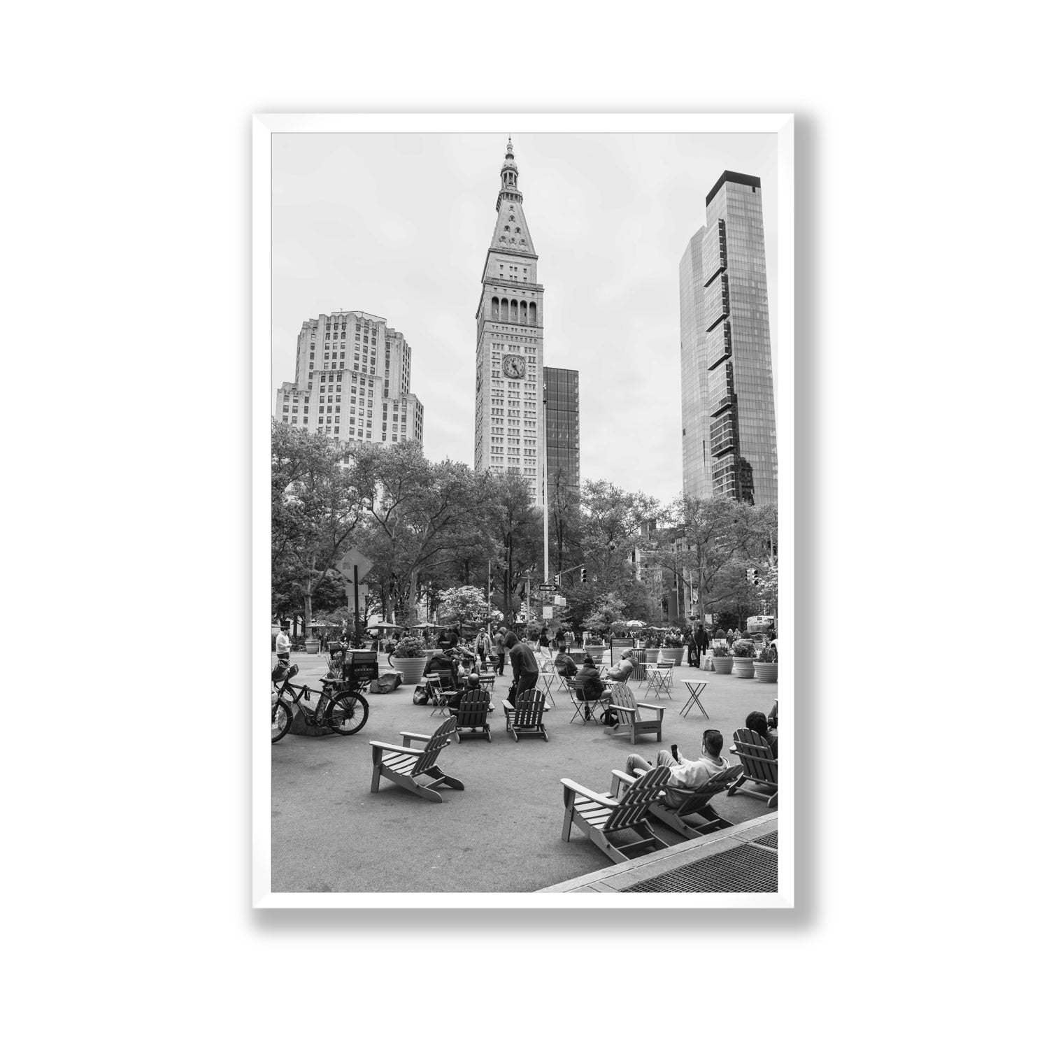 Timeless New York New York NYC Black & White wall art Gallery full-bleed fine art print in white frame