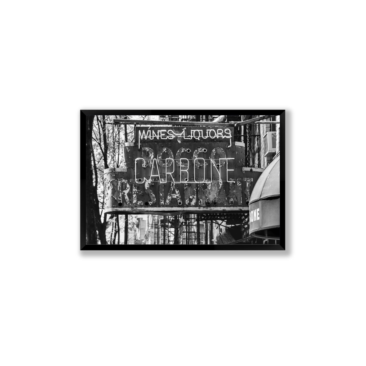 Thompson Street New York NYC Black & White wall art Large full-bleed fine art print in black frame