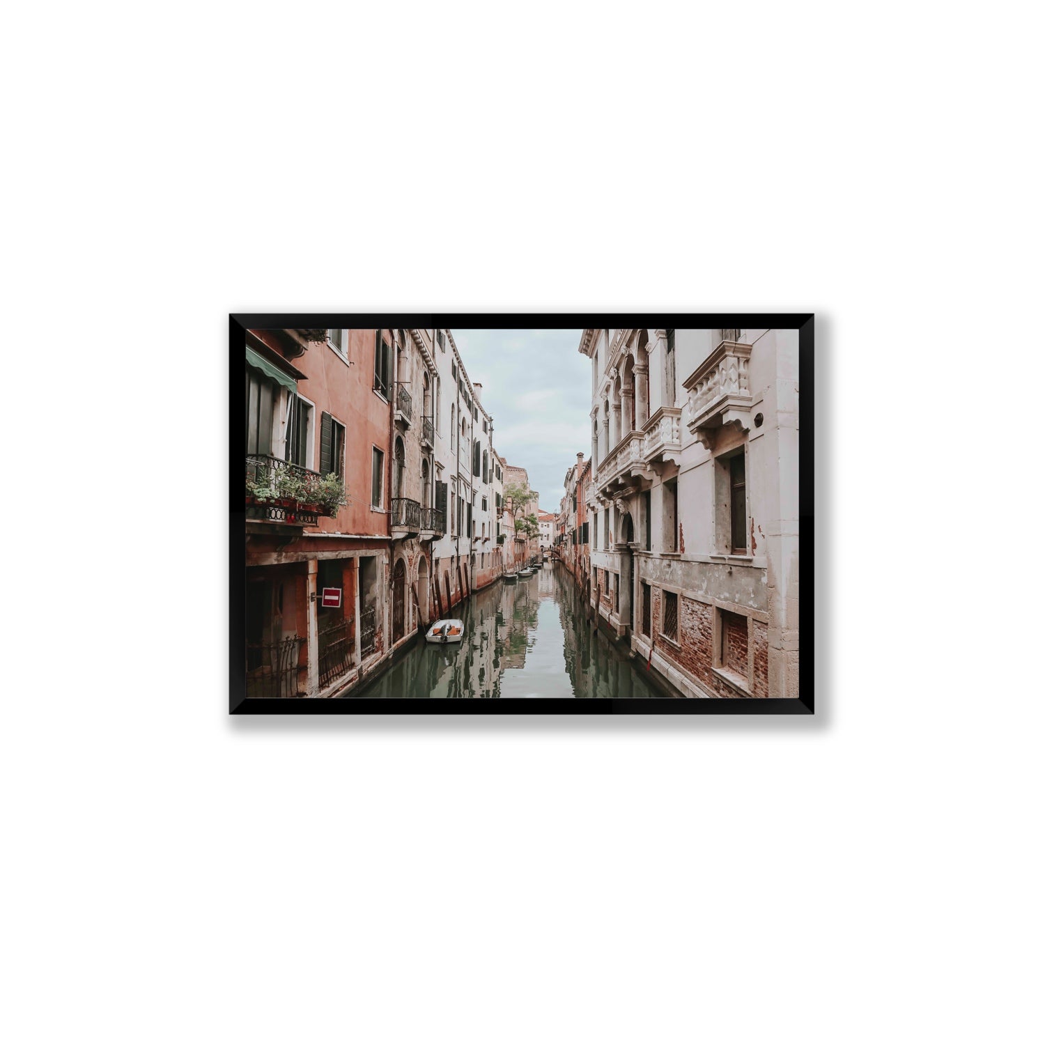 The Floating City Venice Canal Italian decor wall art Large full-bleed fine art print in black frame