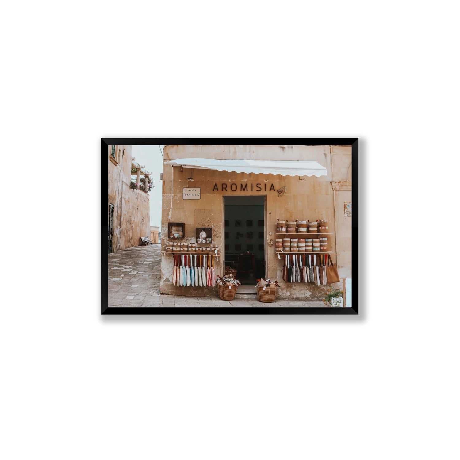 Aromisia Puglia Otranto Italian wall art Large full-bleed fine art print in black frame