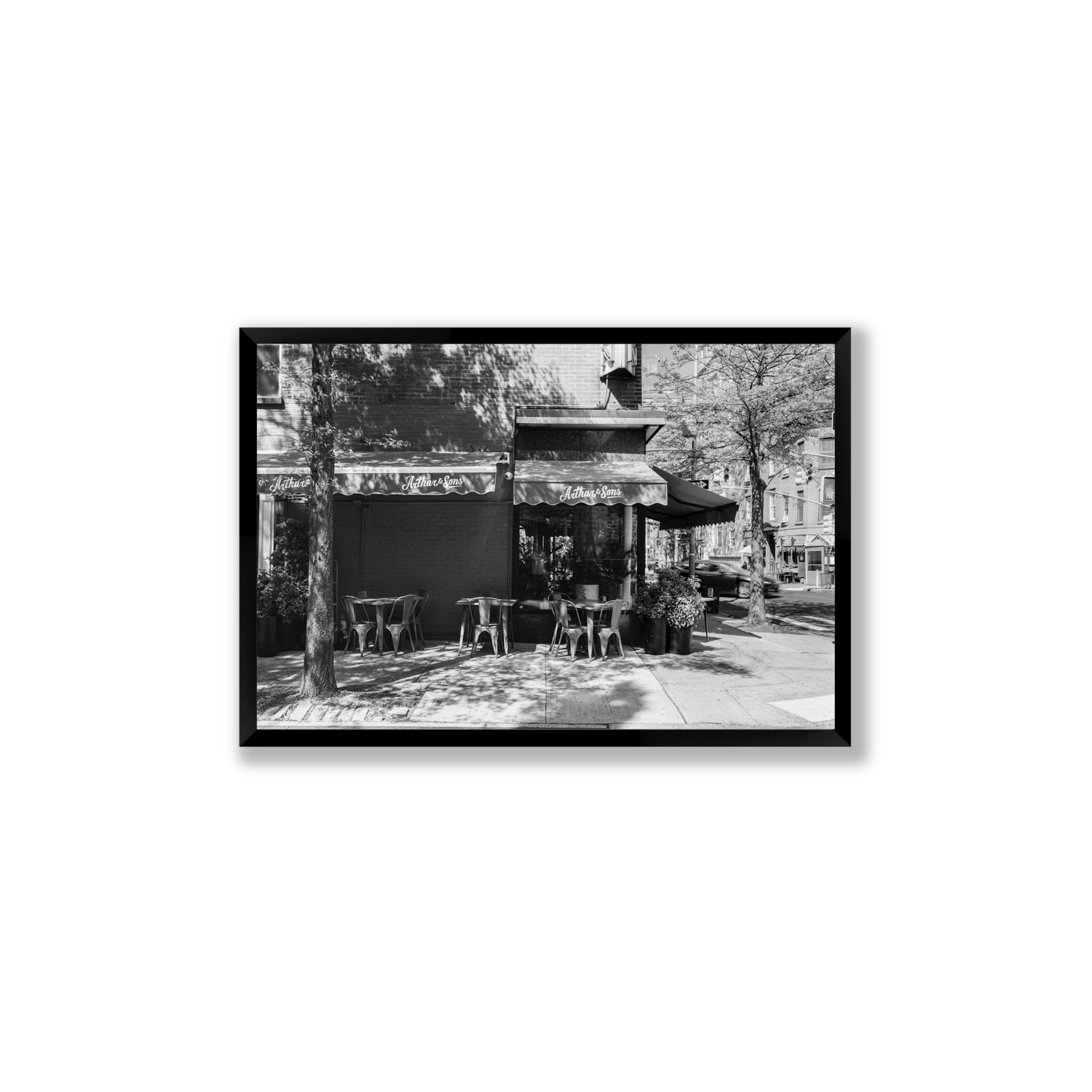 Arthur's Corner New York NYC Restaurant wall art Large full-bleed fine art print in black frame