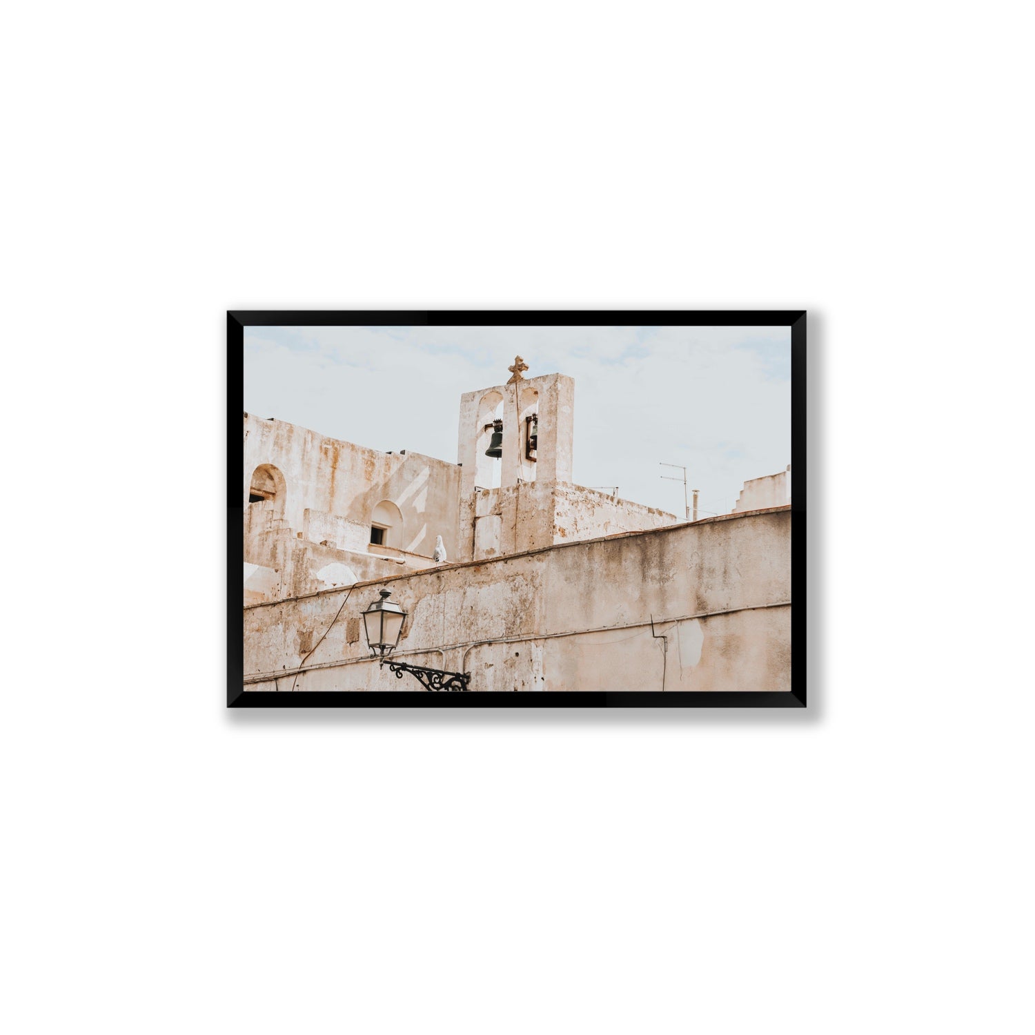 Ancient Bells Puglia Gallipoli Italian wall art Large full-bleed fine art print in black frame