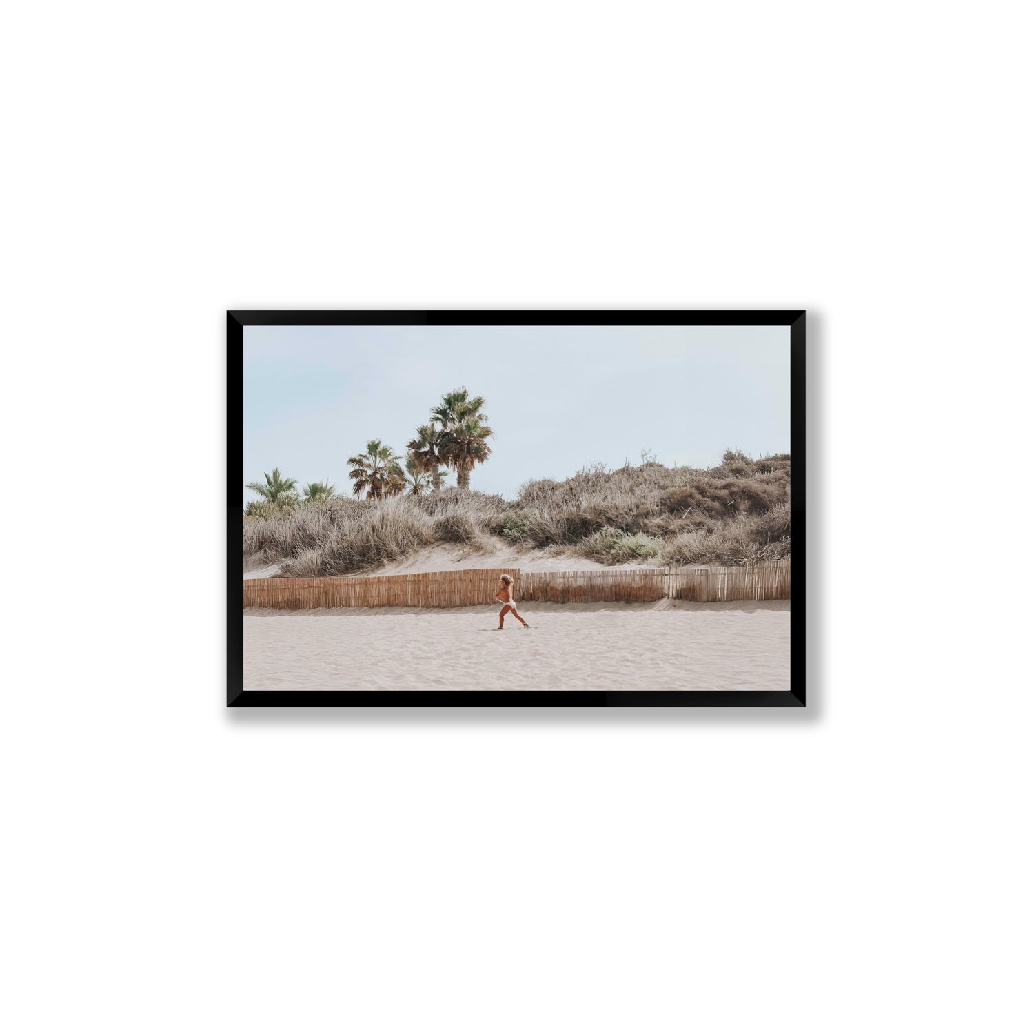 Ragazza Da Spiaggia Puglia beach Italian fine art print Large full-bleed fine art print in black frame