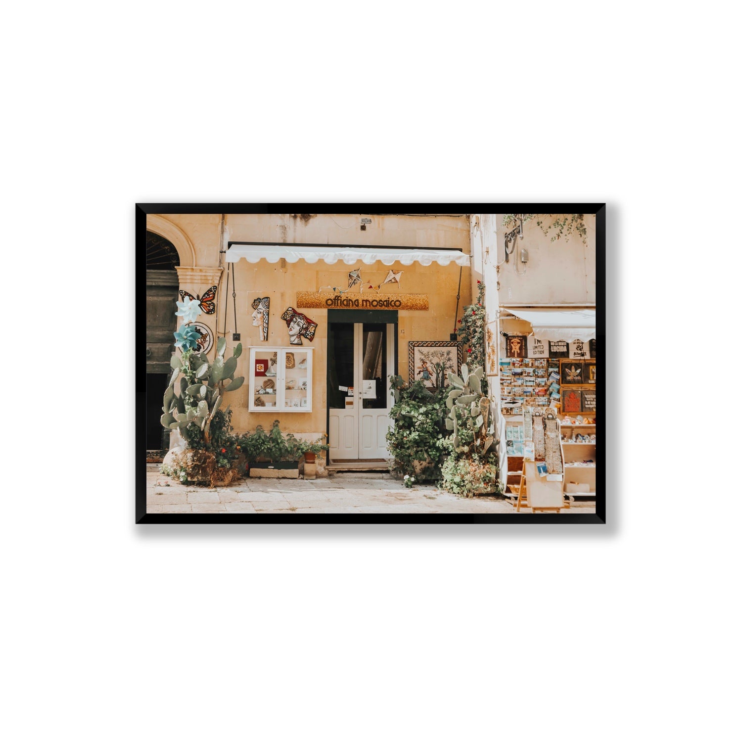Mosaic Workshop Puglia Italian wall art Extra Large full-bleed fine art print in black frame